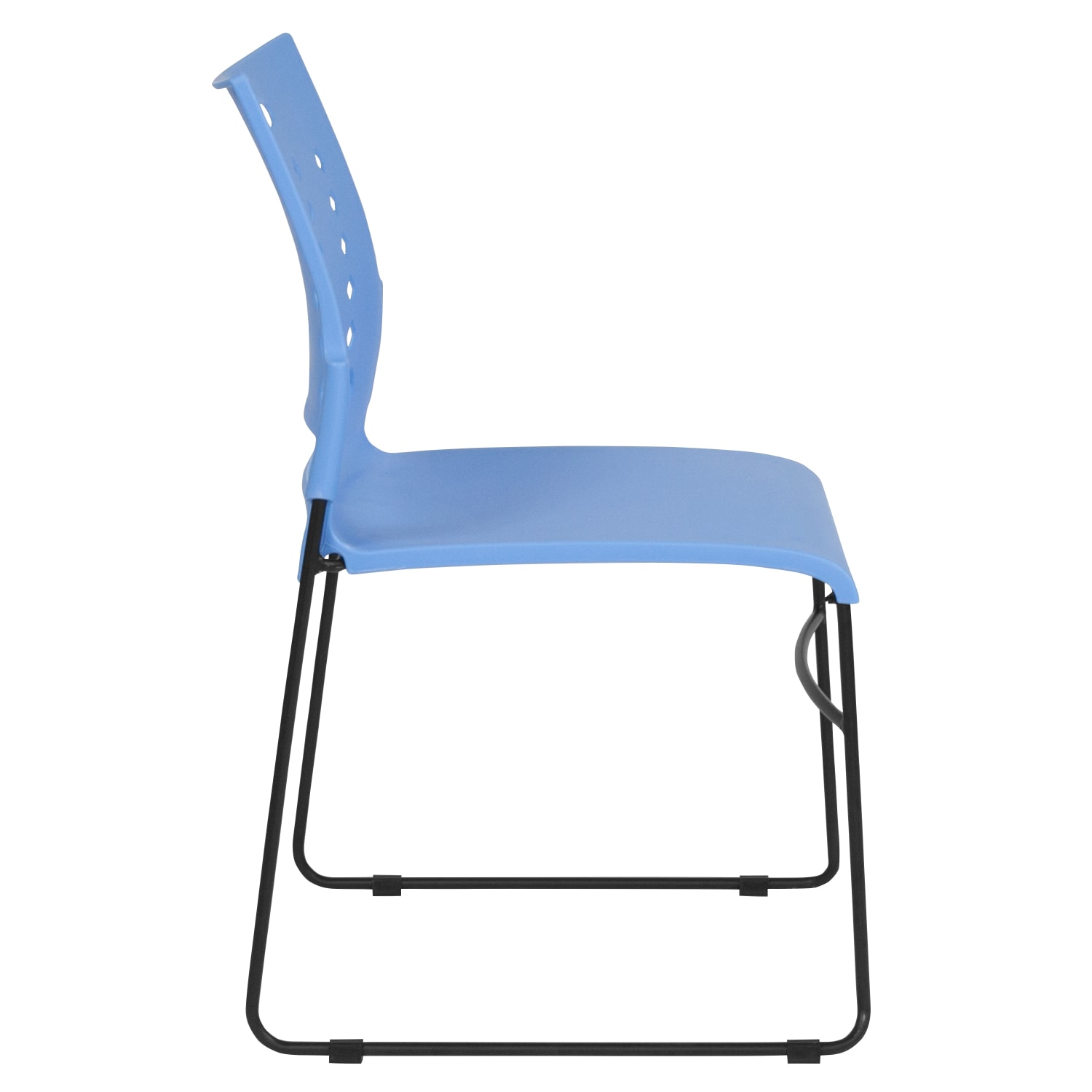 Flash Furniture Sled Base Stacking Chair With Handle And Air Vent Back BlueBlack PopularChairscom