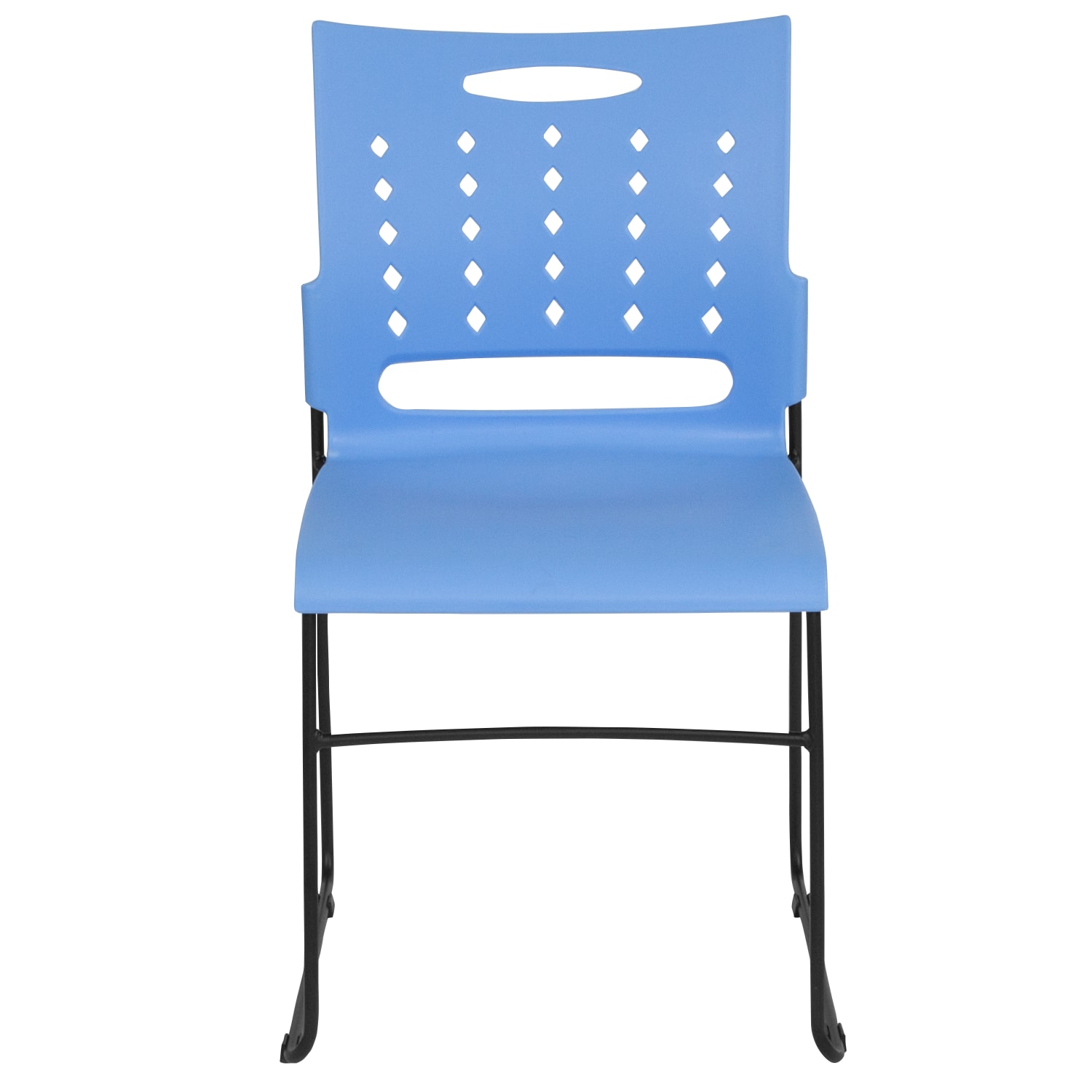 Flash Furniture Sled Base Stacking Chair With Handle And Air Vent Back BlueBlack PopularChairscom
