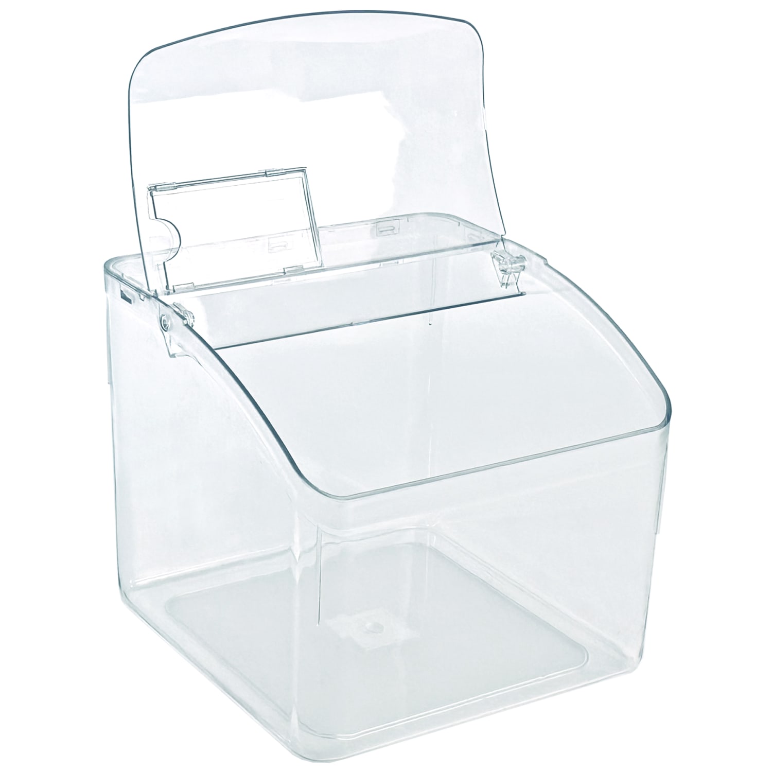 Azar Displays Candy Bin With Hinged Lid, 7inH x 7-3/4inW x 7-3/4inD, Clear - Image 5