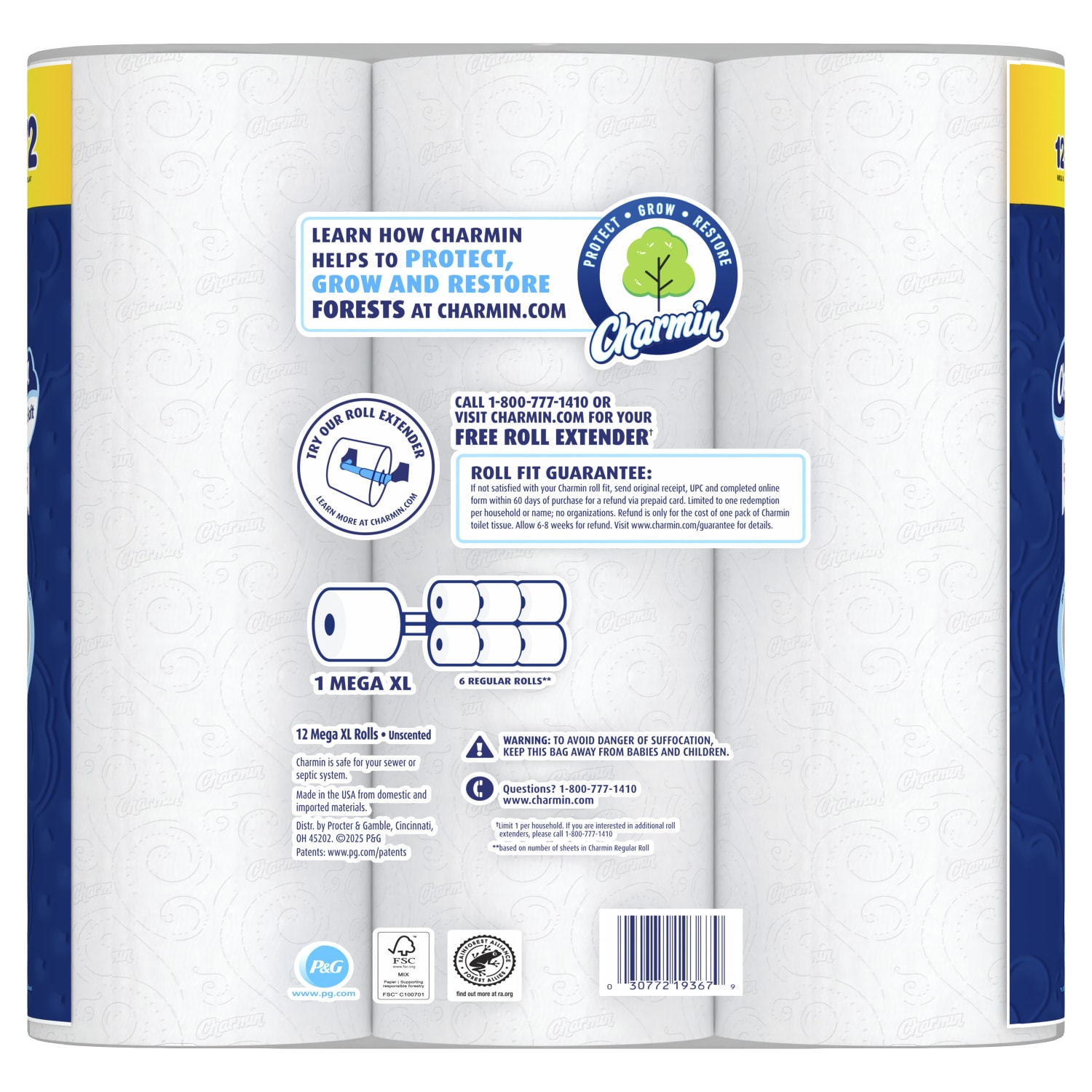 Charmin Ultra Soft 2-Ply Toilet Paper, 104ft, White, 12 Mega XL Rolls Per Pack, Case Of 4 Packs - Image 6