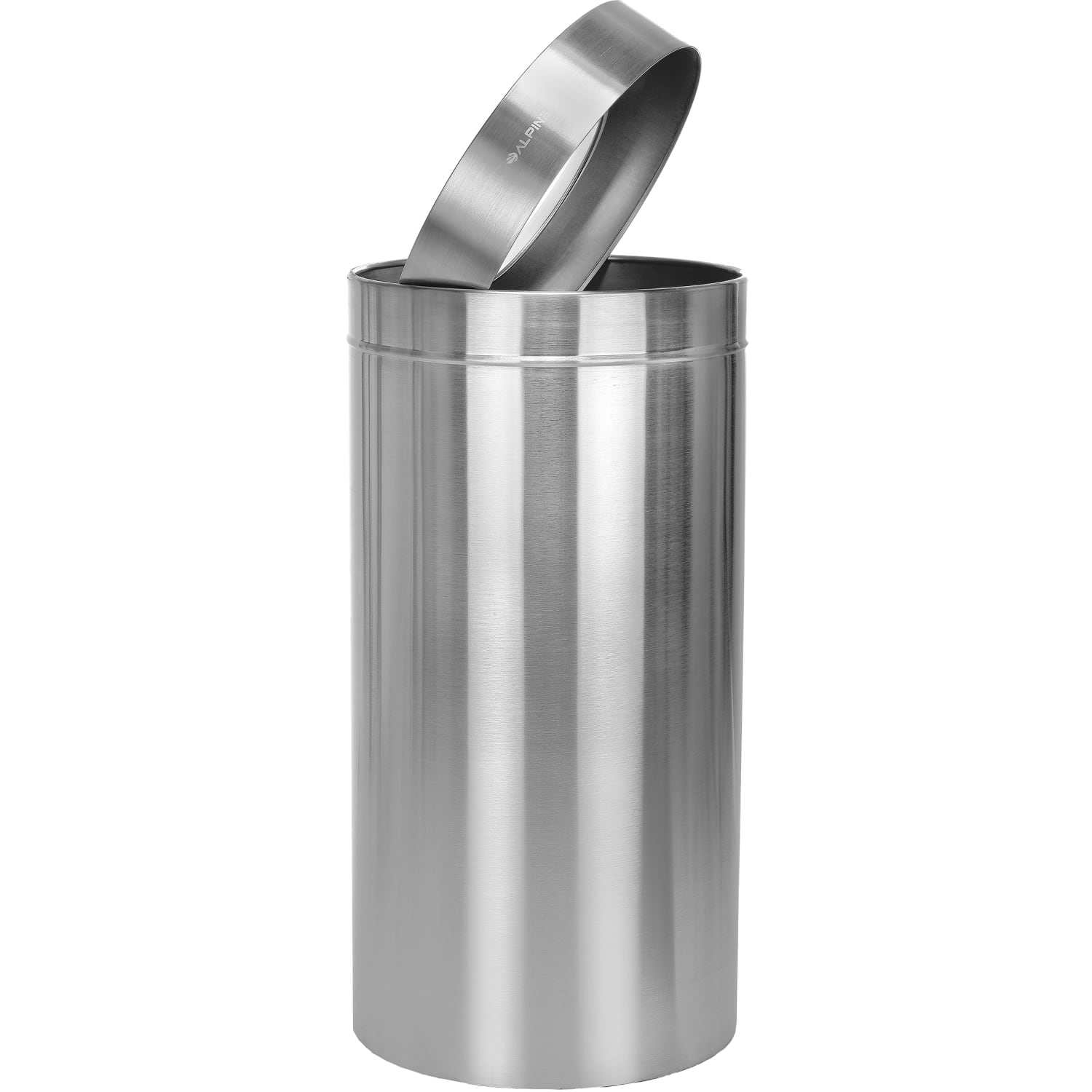 Alpine Commercial Open Top Indoor Trash Can, 27 Gallon, Stainless Steel - Image 3