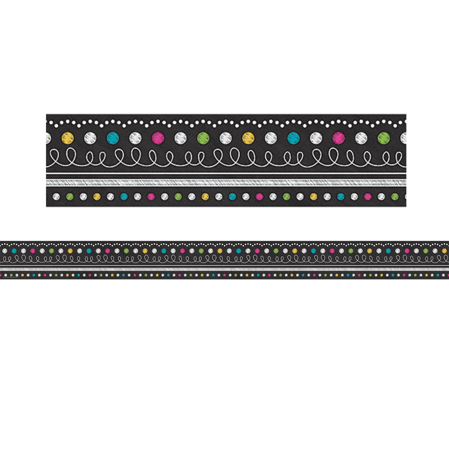 Teacher Created Resources Straight Border Trim Rolls, 50', Chalkboard Brights, Pack Of 3 Rolls - Image 3