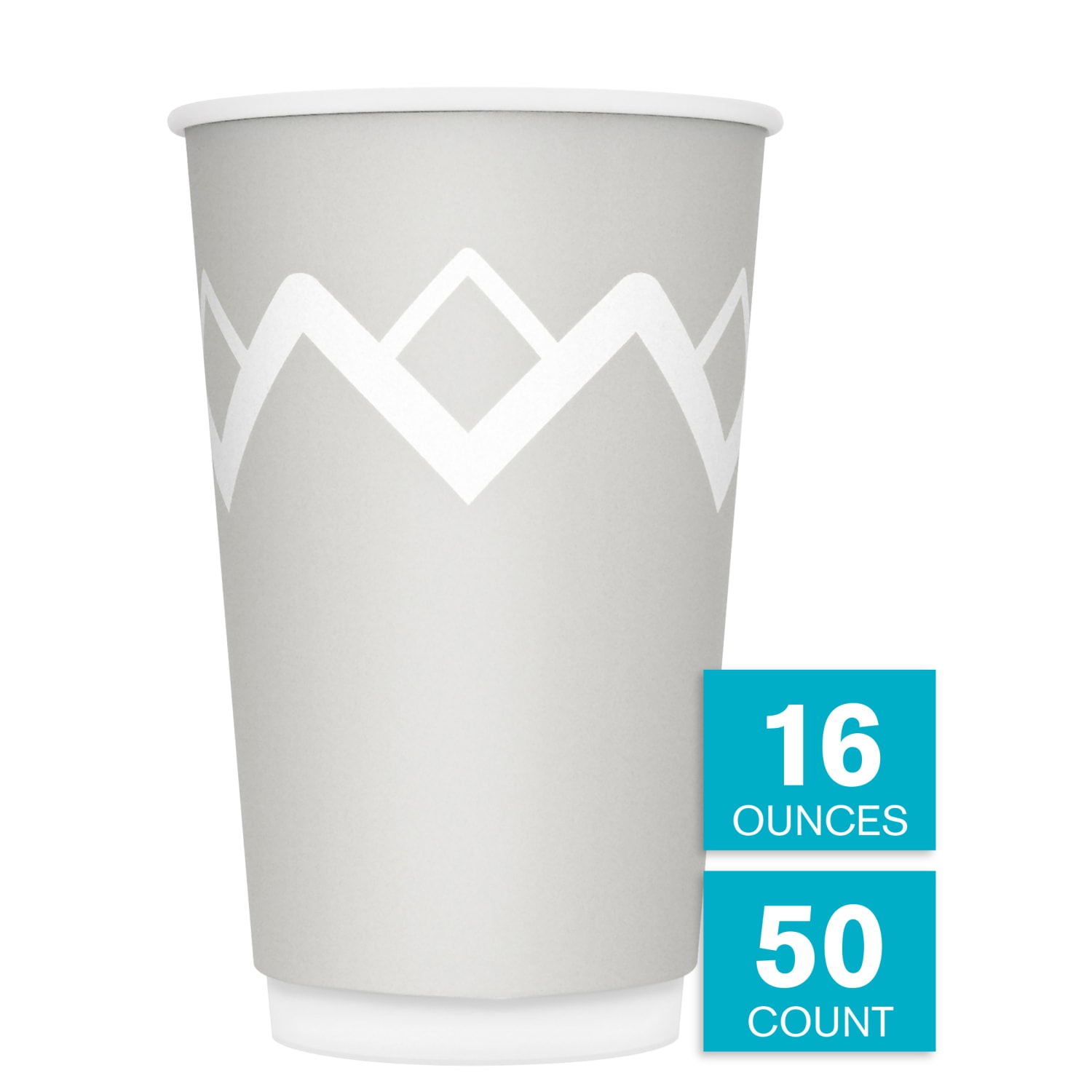 Highmark Insulated Hot Cups, 16 Oz, 42% Recycled, Gray/White, Pack Of 50 - Image 4