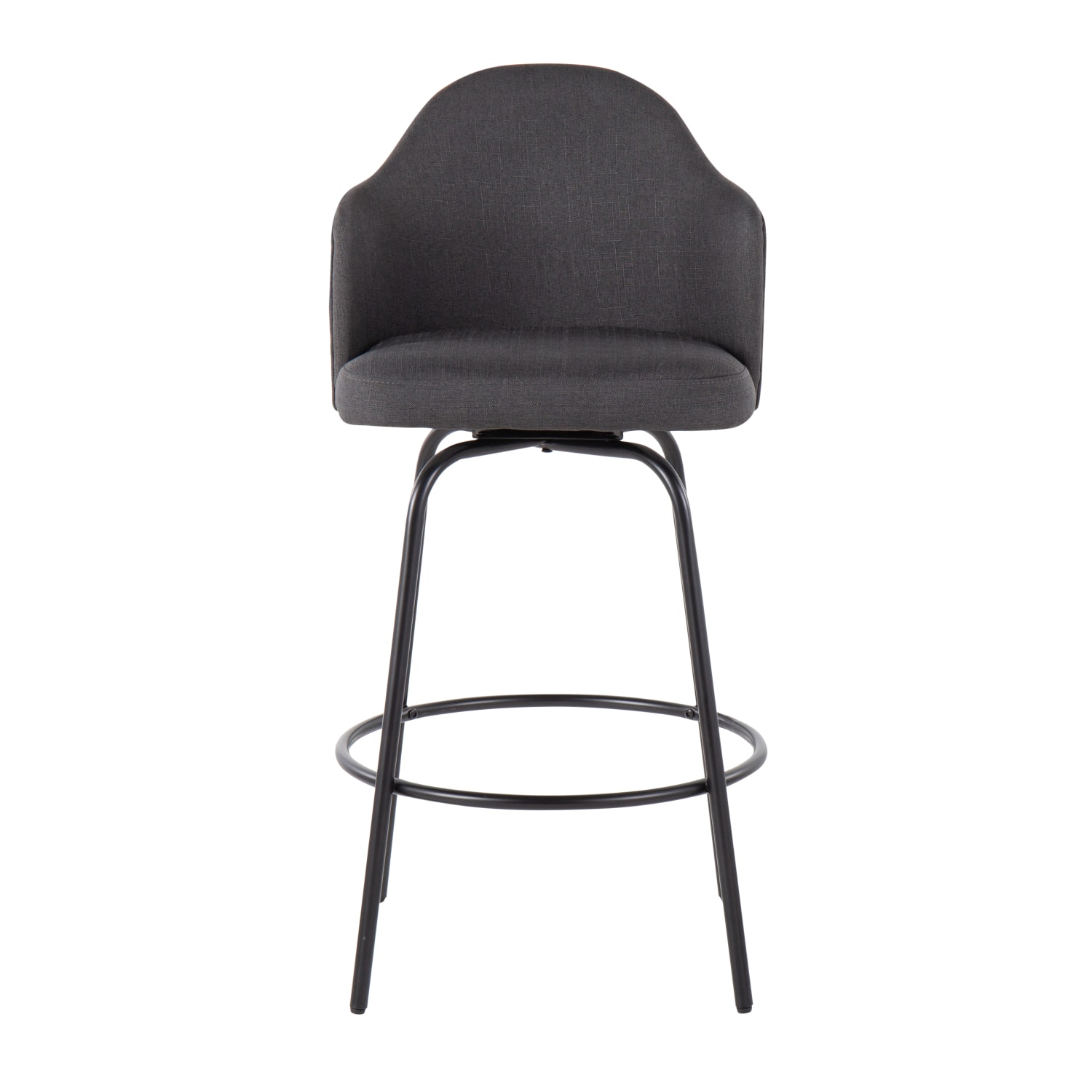 LumiSource Ahoy Fixed-Height Counter Stools, Charcoal/Black, Set Of 2 Stools - Image 6