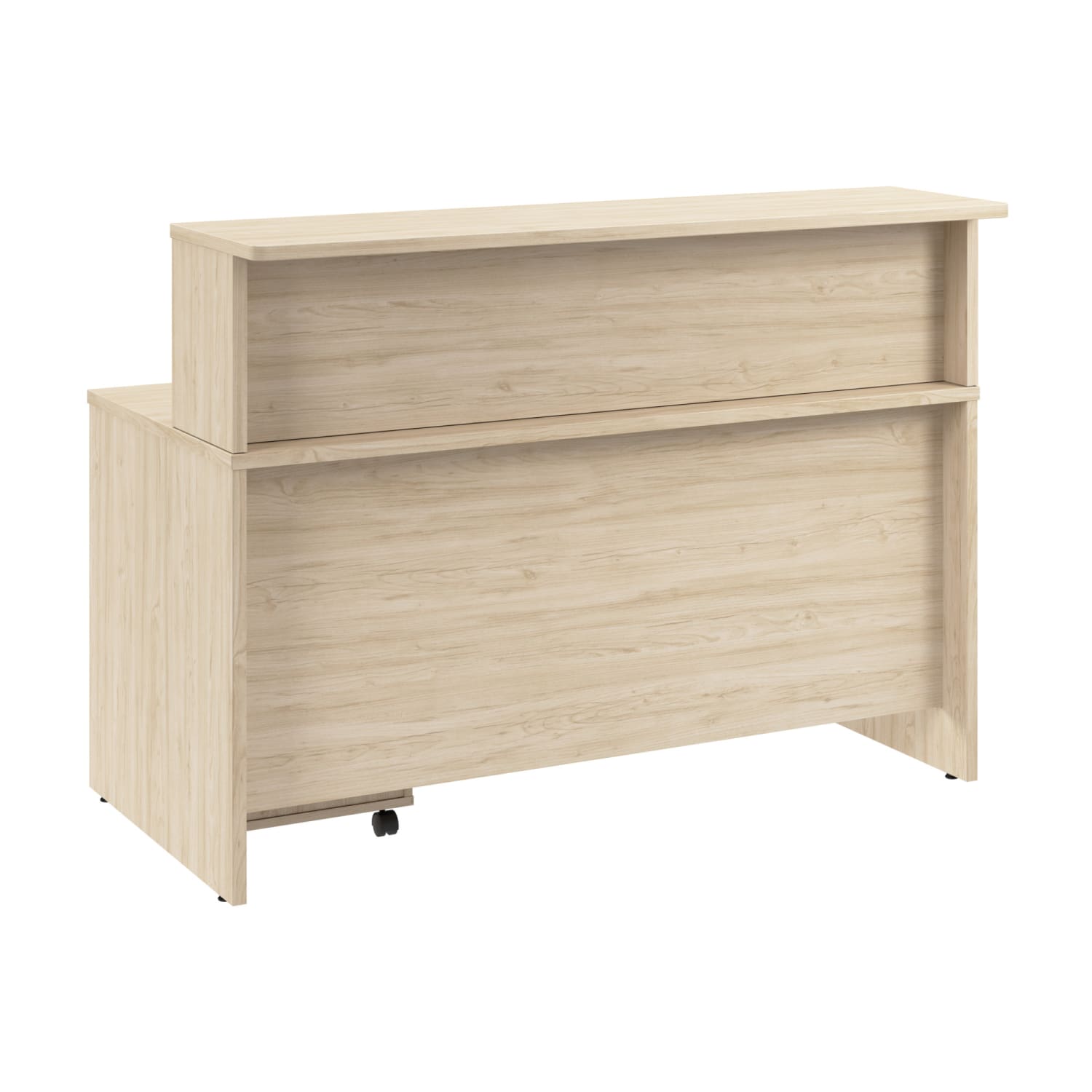 Bush Business Furniture Arrive 60inW Reception Desk with Shelf and Mobile File Cabinet, Natural Elm, Standard Delivery - Image 3