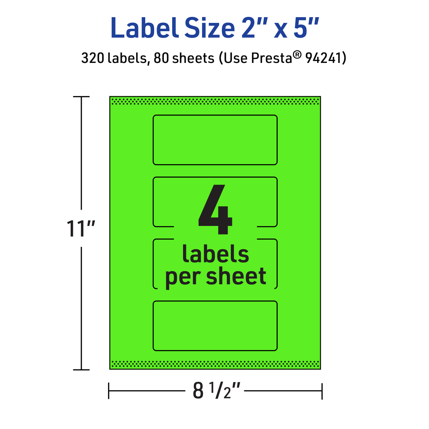 Avery Print-To-The-Edge Labels With Sure Feed Technology, 94241-NGP80, Rectangle, 2in x 5in, Matte Neon Green, Pack of 320 - Image 6