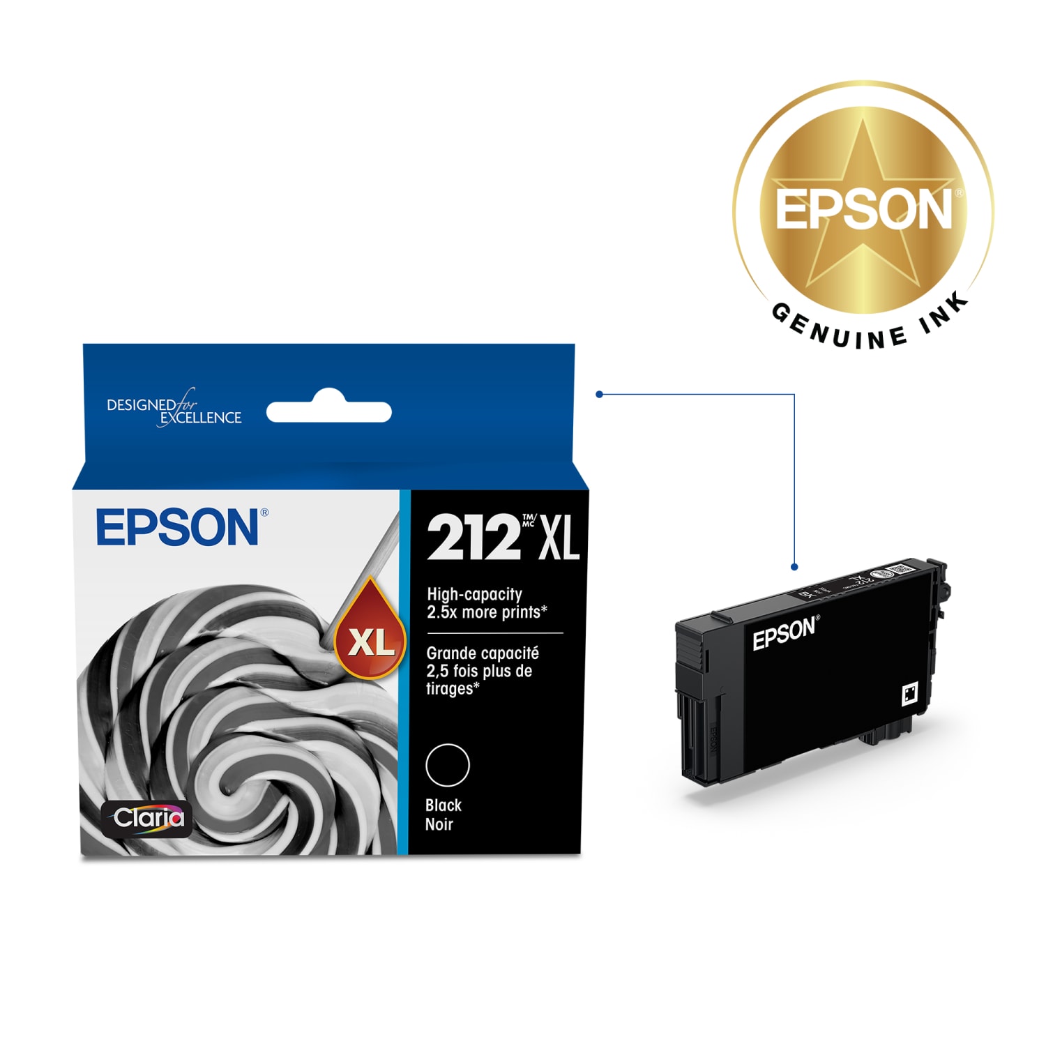 Epson 212XL Claria Black High-Yield Ink Cartridge, T212XL120-S - Image 3