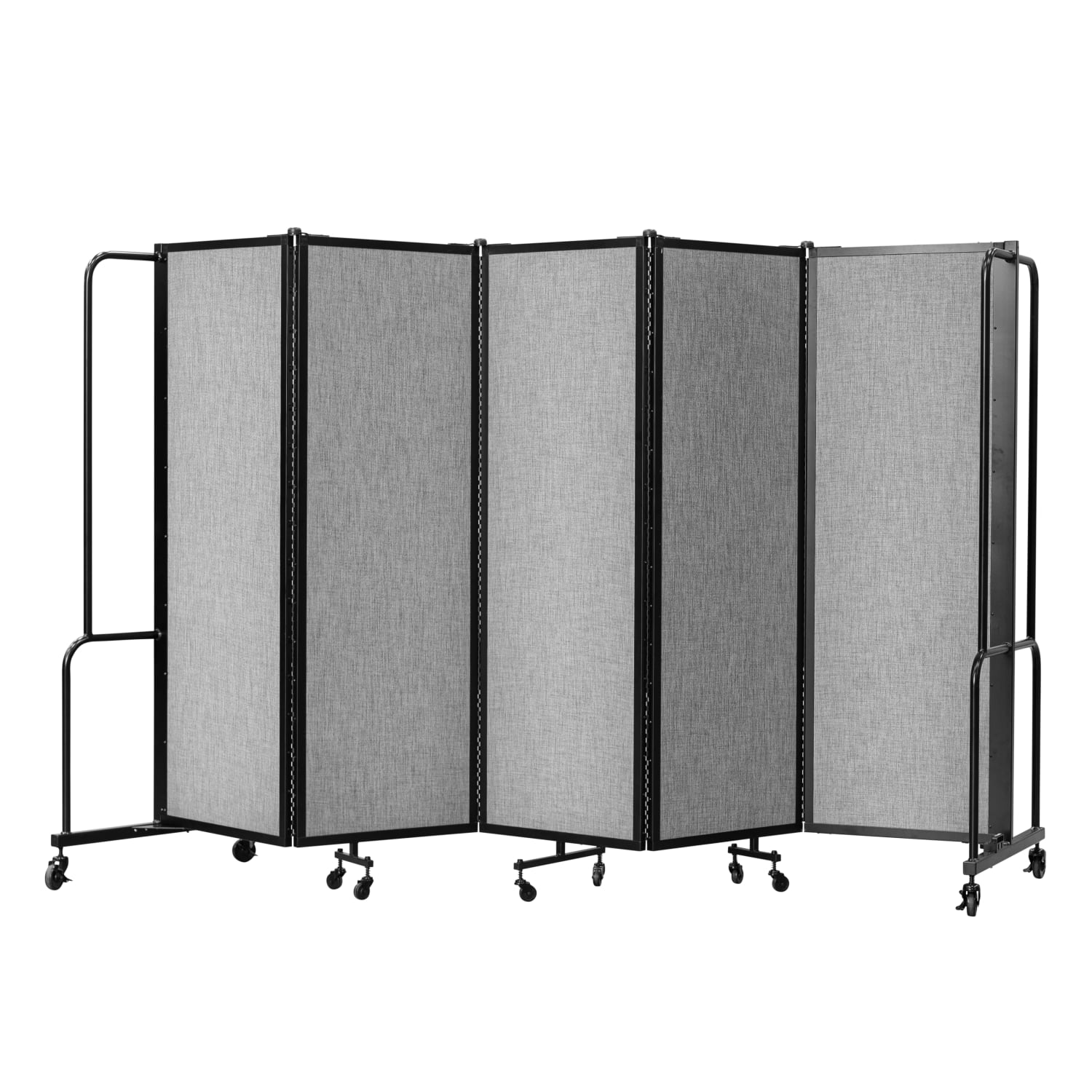 National Public Seating Room Divider, 5-Section, 72inH x 27inW x 118inD, Gray - Image 3