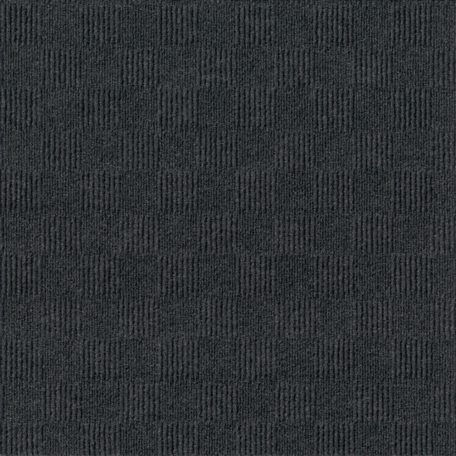Foss Floors Crochet Peel & Stick Carpet Tiles, 24in x 24in, Black Ice, Set Of 15 Tiles