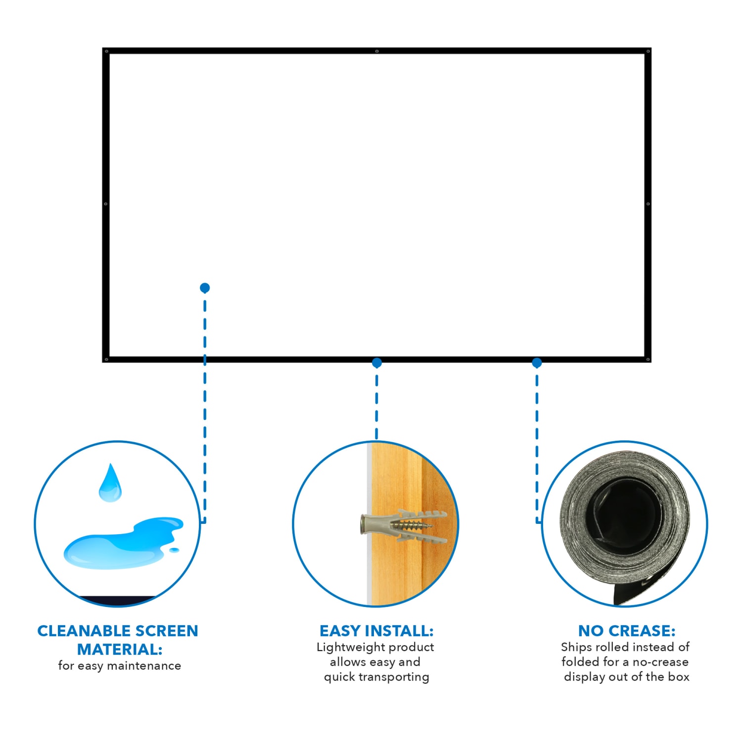 Mount-It! MI-640 Portable Projector Screen, 49in x 89in - Image 6