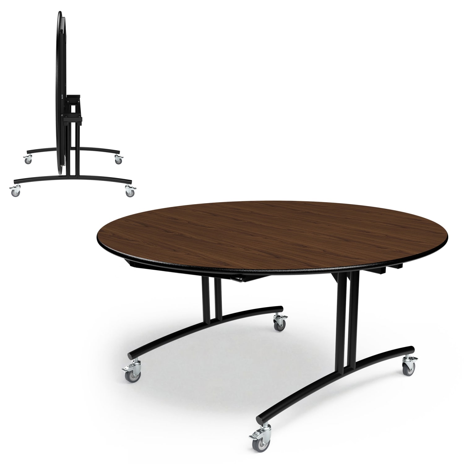 Palmer Hamilton PHlip Mobile Flip Top Multipurpose Table, 30in x 60in, Montana Walnut