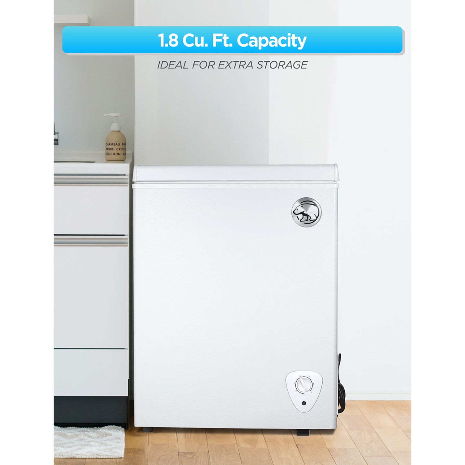 Commercial Cool Compact Chest Freezer, 1.8 Cu. Ft., White - Image 3