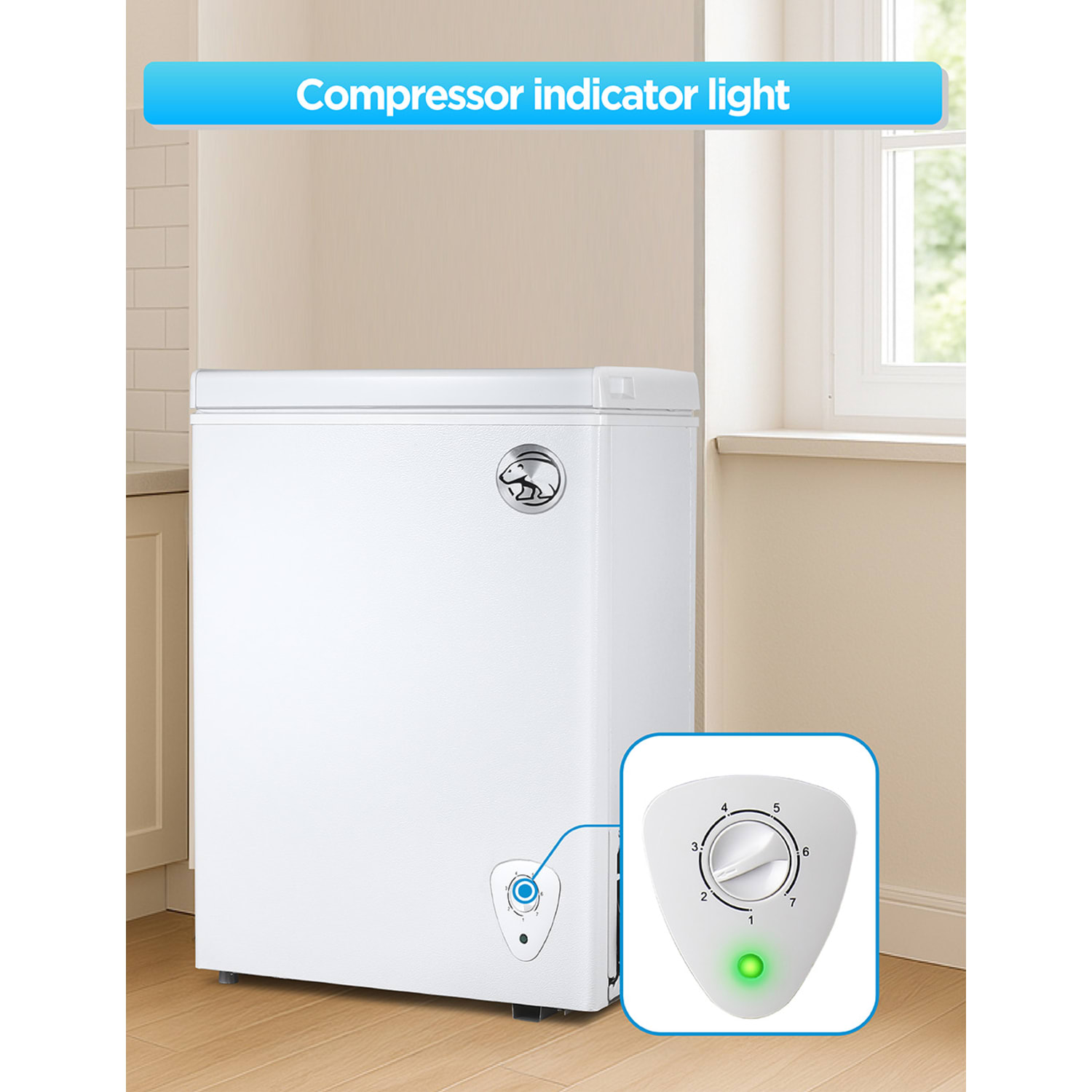 Commercial Cool Compact Chest Freezer, 1.8 Cu. Ft., White - Image 6