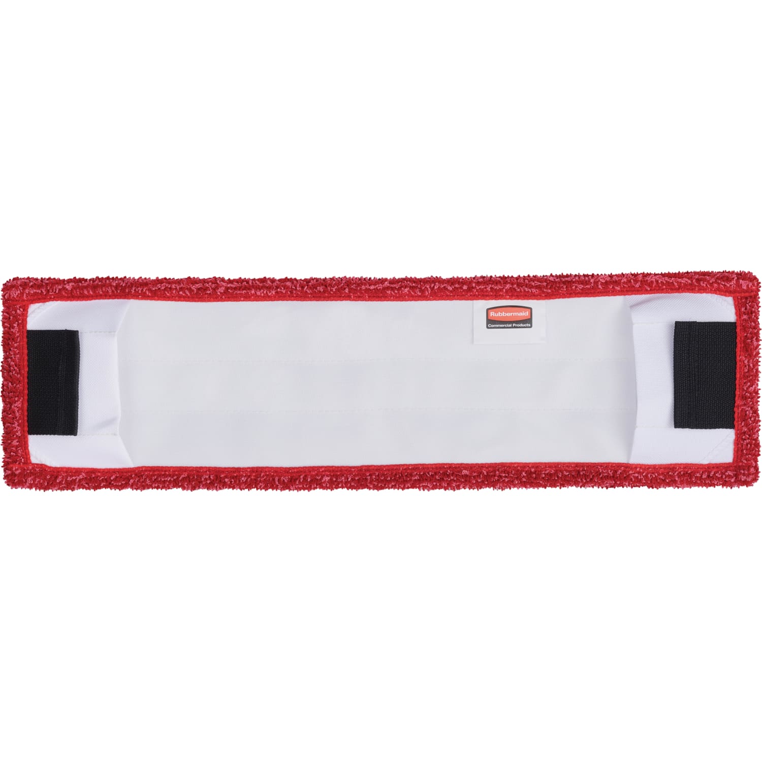 Rubbermaid Commercial Adaptable Microfiber Flat Mop Pads, 19-1/2in x 5-1/2in, Red, Pack Of 12 Pads - Image 3