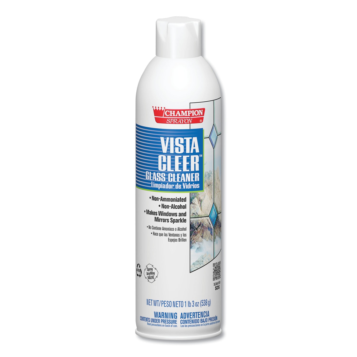 Chase Products Vista CleerAmmonia-free, Clean Scent, 20 oz Aerosol Spray, 12/Carton - Image 3