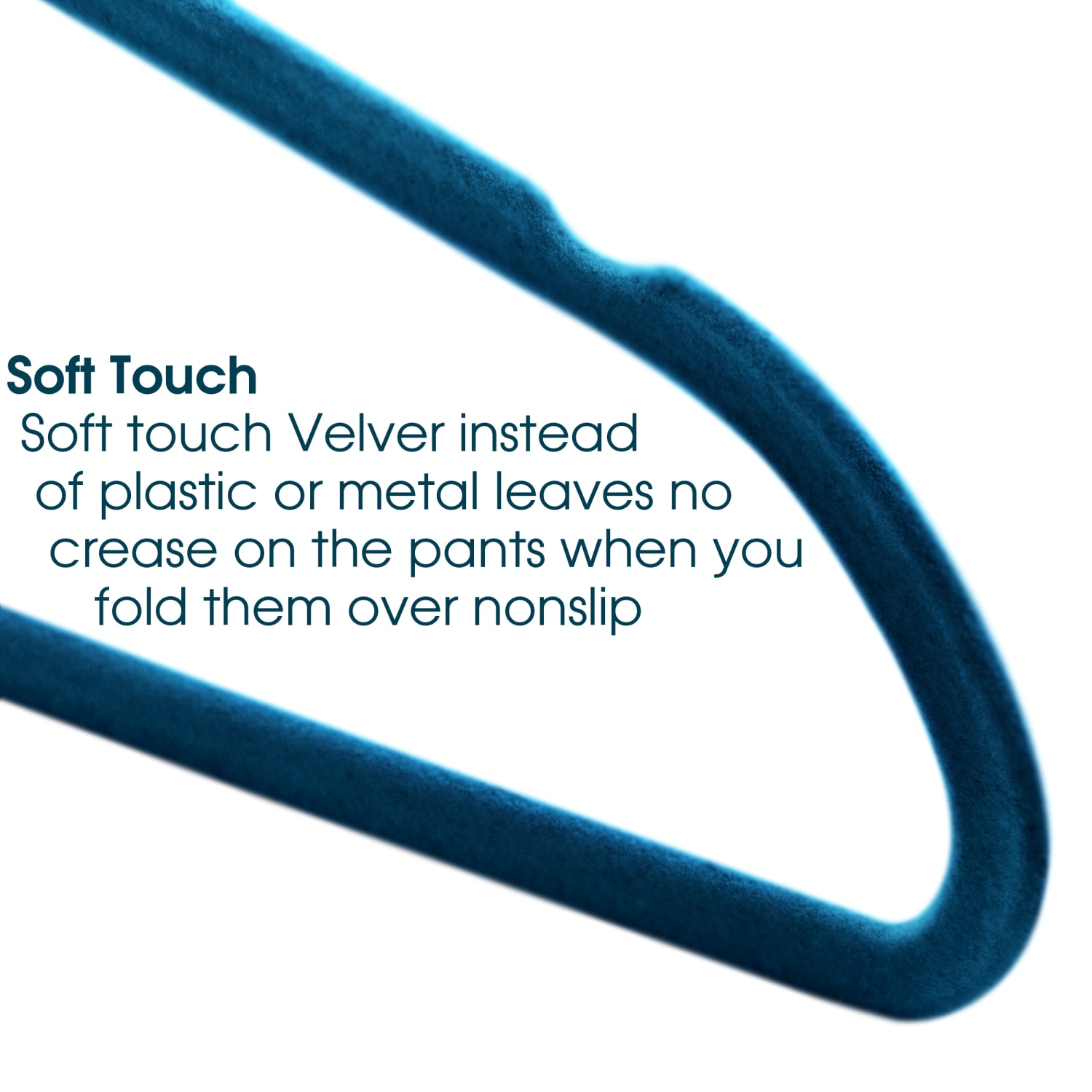 Elama Home Velvet Slim Profile Heavy-Duty Felt Hangers With Swivel Hooks, Blue, Pack Of 30 Hangers - Image 3
