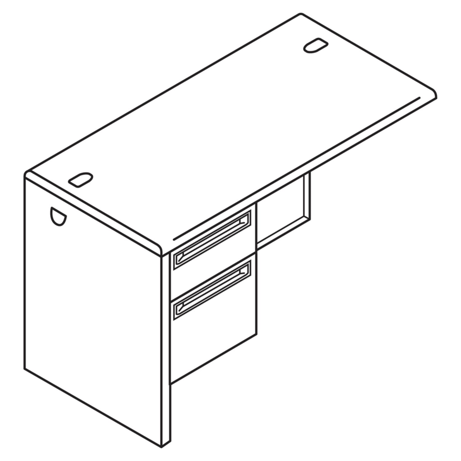 HON 38000 42inW Left Desk Return, Harvest/Putty - Image 3