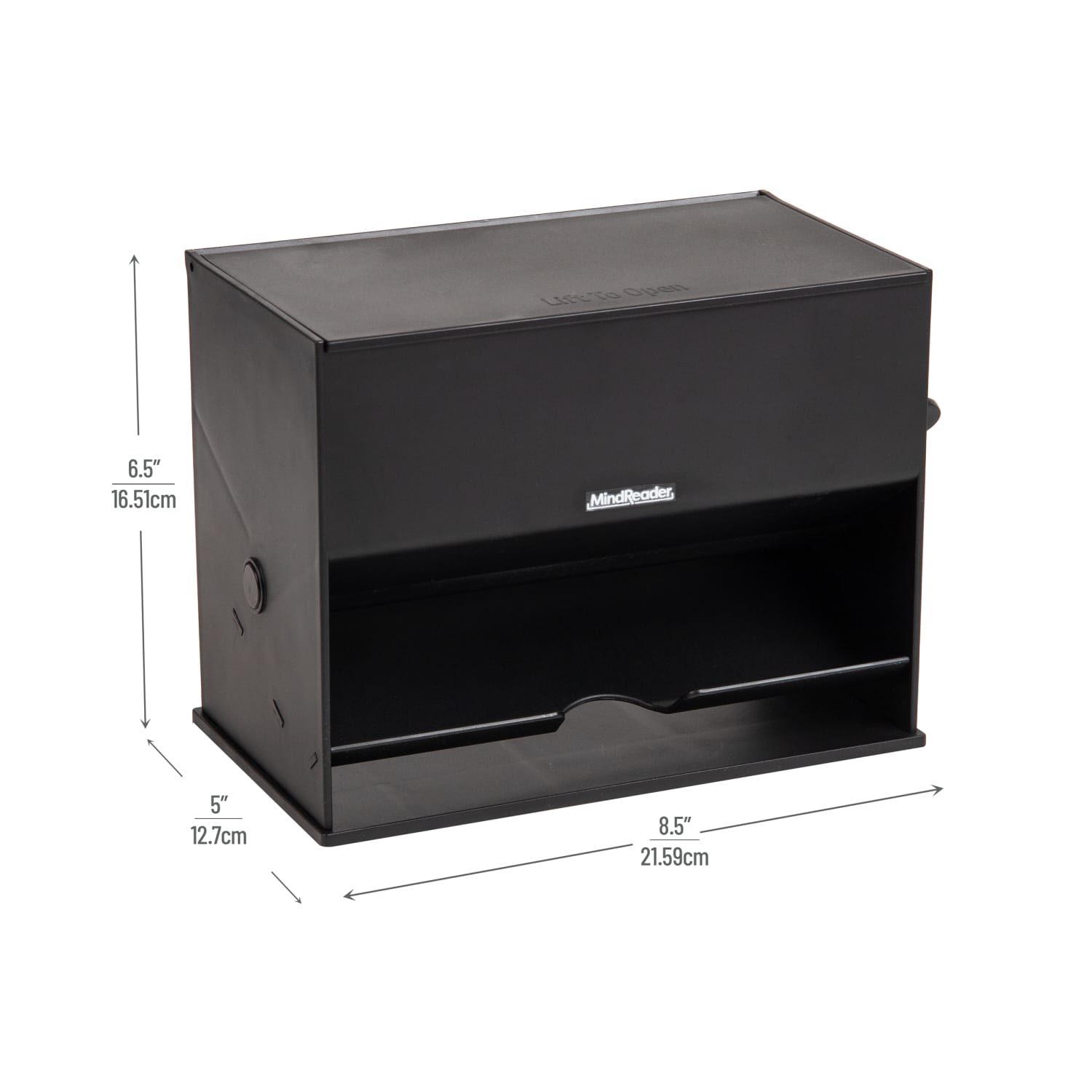 Mind Reader Straw/Pencil Dispenser, 6-1/2inH x 5inW x 8-1/2inD, Black - Image 4