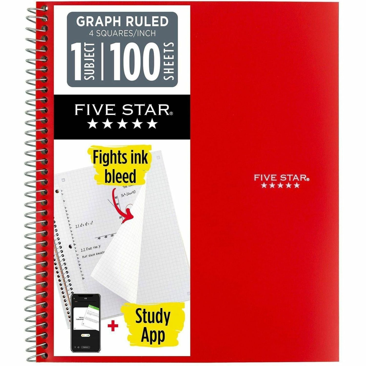 Five Star Wire-Bound Notebook, 1 Subject, Letter-Size, Quadrille Rule, Assorted - Image 3