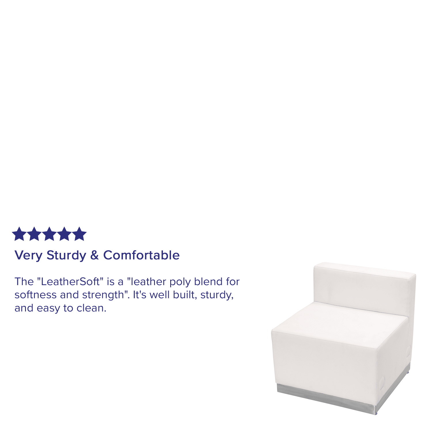 Flash Furniture HERCULES Alon Series LeatherSoft Chair with Brushed Stainless Steel Base Melrose White PopularChairscom