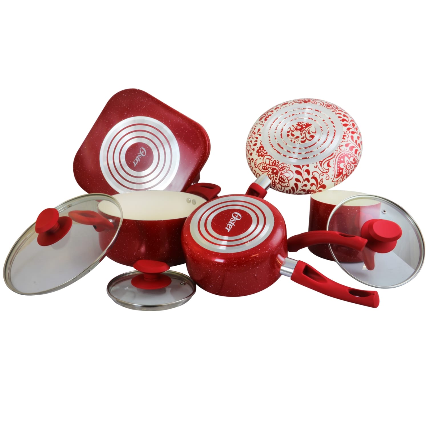 Oster Cookware Set, Cocina San Jacinto 9-Piece, Red - Image 3
