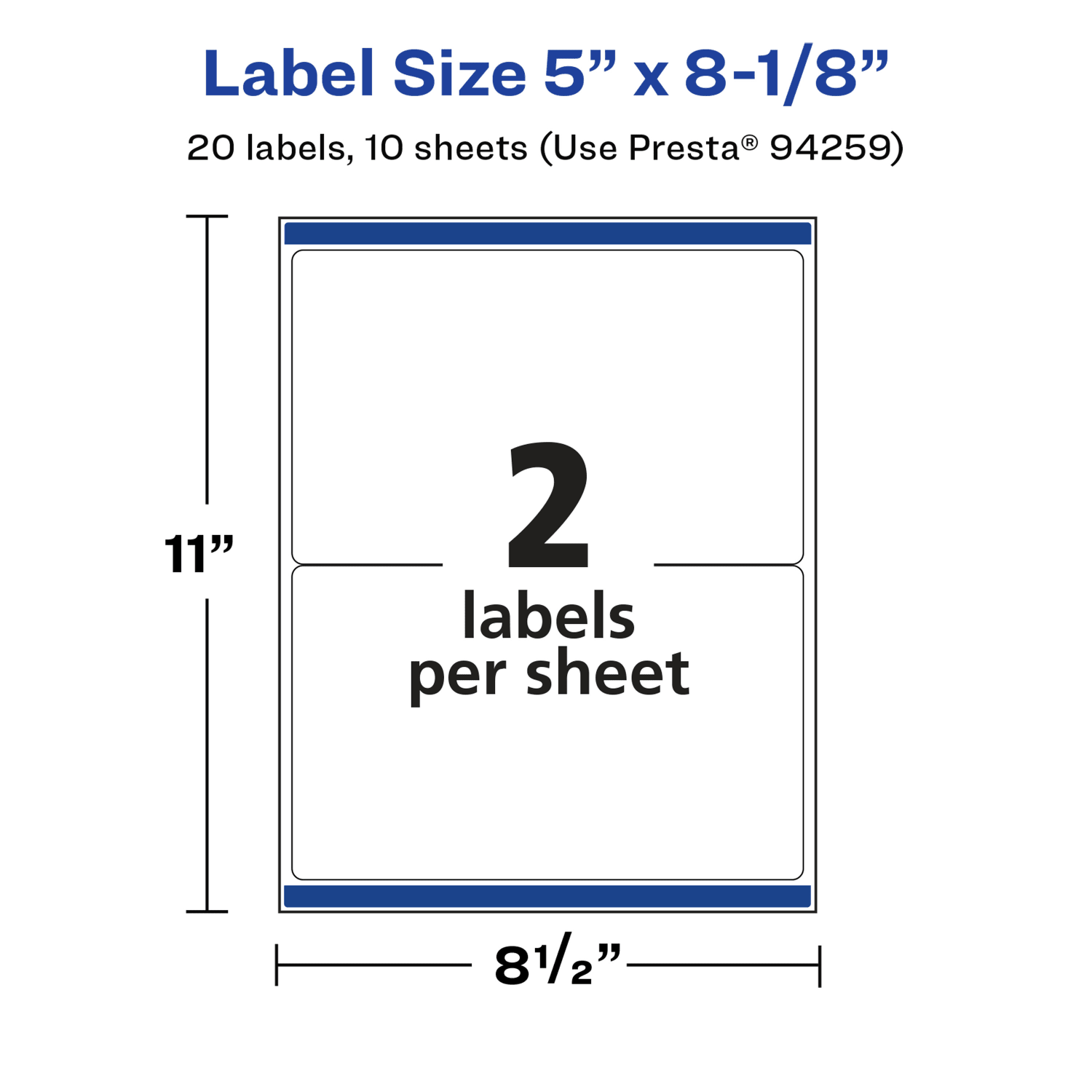 Avery Glossy Permanent Labels With Sure Feed, 94259-WGP10, Rectangle, 5in x 8-1/8in, White, Pack Of 20 - Image 6