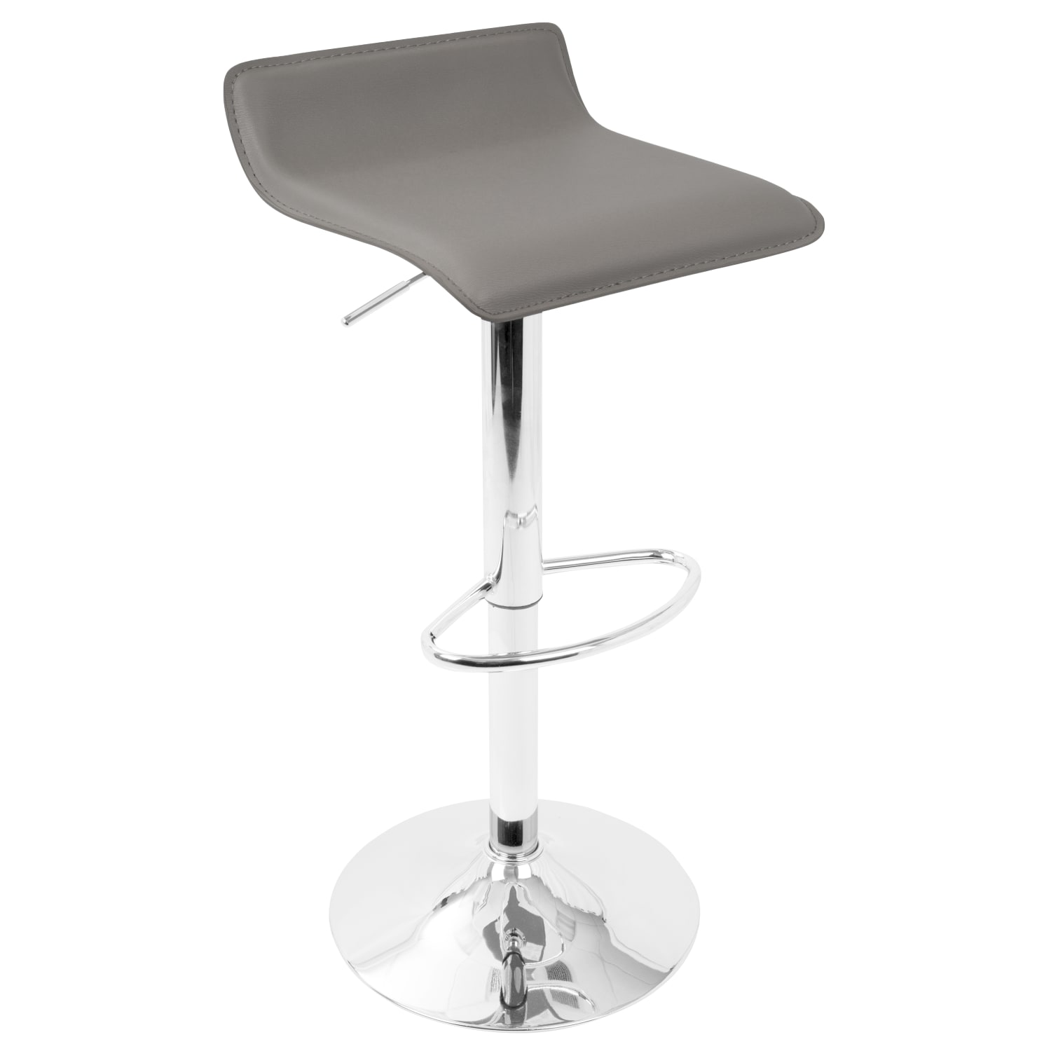 LumiSource Ale Bar Stools, Chrome/Gray, Set Of 2 Stools - Image 3