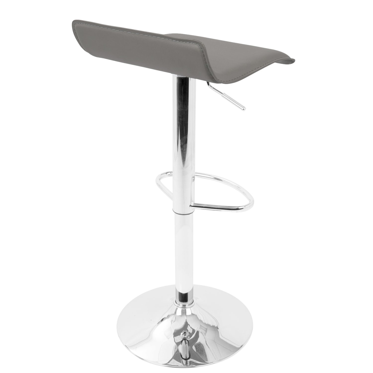 LumiSource Ale Bar Stools, Chrome/Gray, Set Of 2 Stools - Image 5