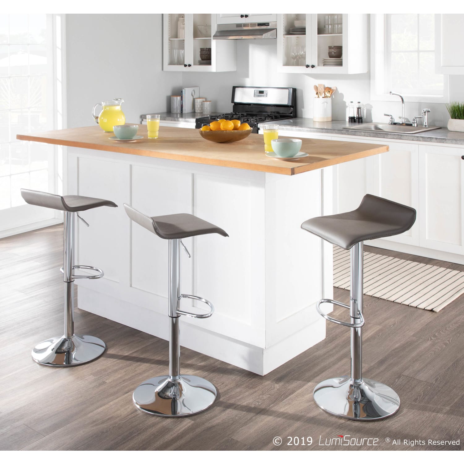 LumiSource Ale Bar Stools ChromeGray Set Of 2 Stools PopularChairscom LumiSource Ale Bar Stools ChromeGray Set Of 2 Stools PopularChairscom