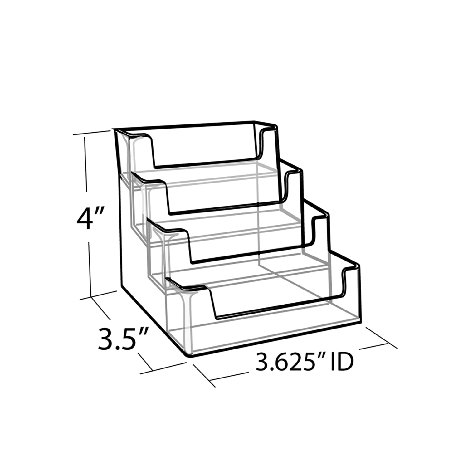 Azar Displays 4-Tier Acrylic Standard Business/Gift Card Holders, Clear, Pack Of 10 - Image 3