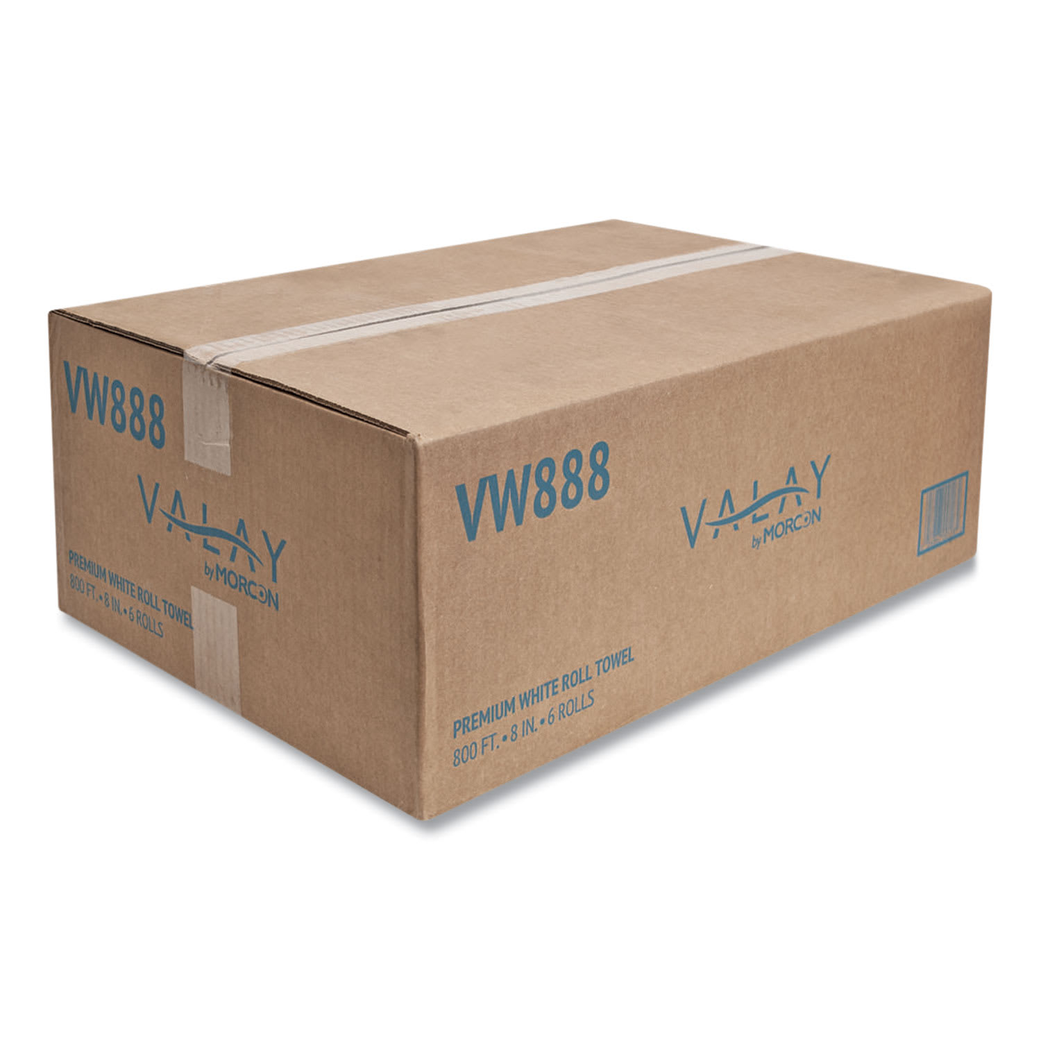 Morcon Tissue Valay Valay Proprietary Roll Towels, 1-Ply, 8in x 800 ft, White, 6 Rolls/Carton - Image 3