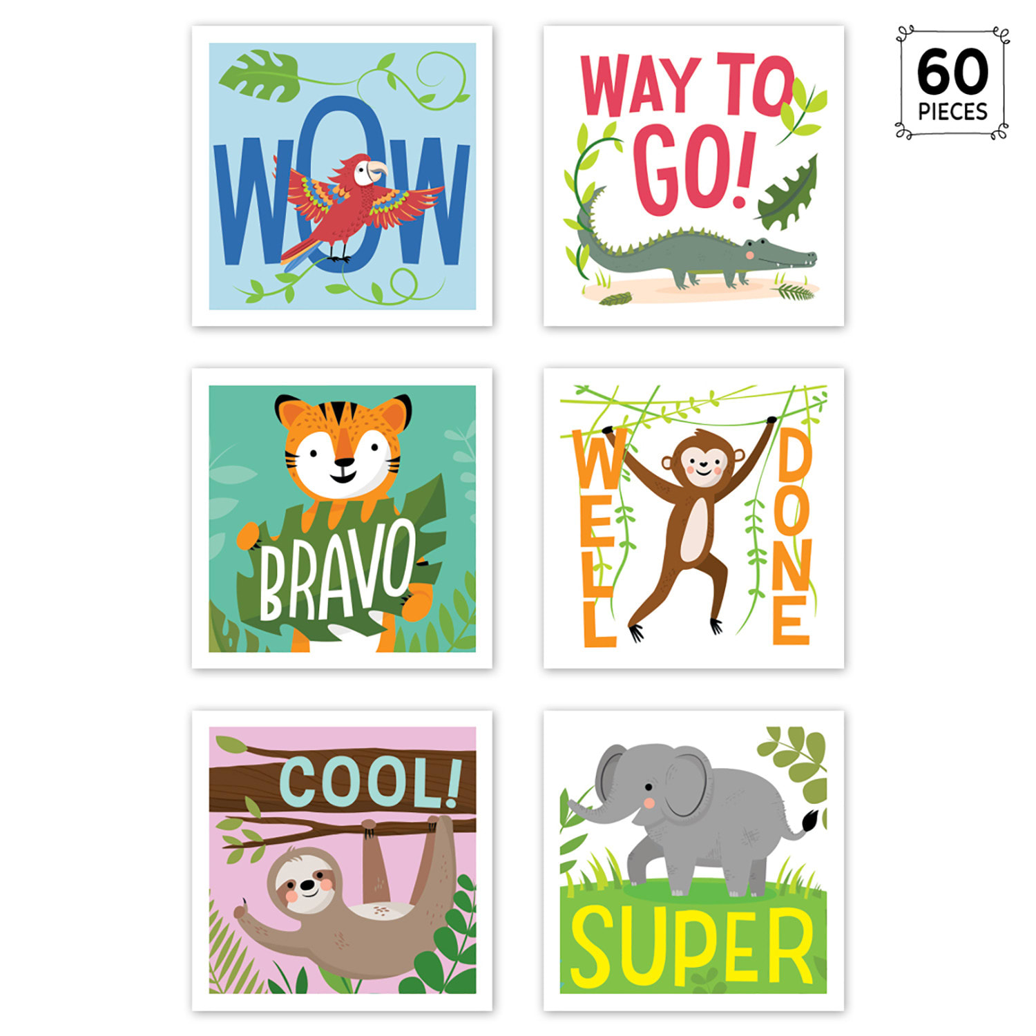 Creative Teaching Press Reward Stickers, Jungle Friends, 60 Stickers Per Pack, Bundle Of 6 Packs - Image 4