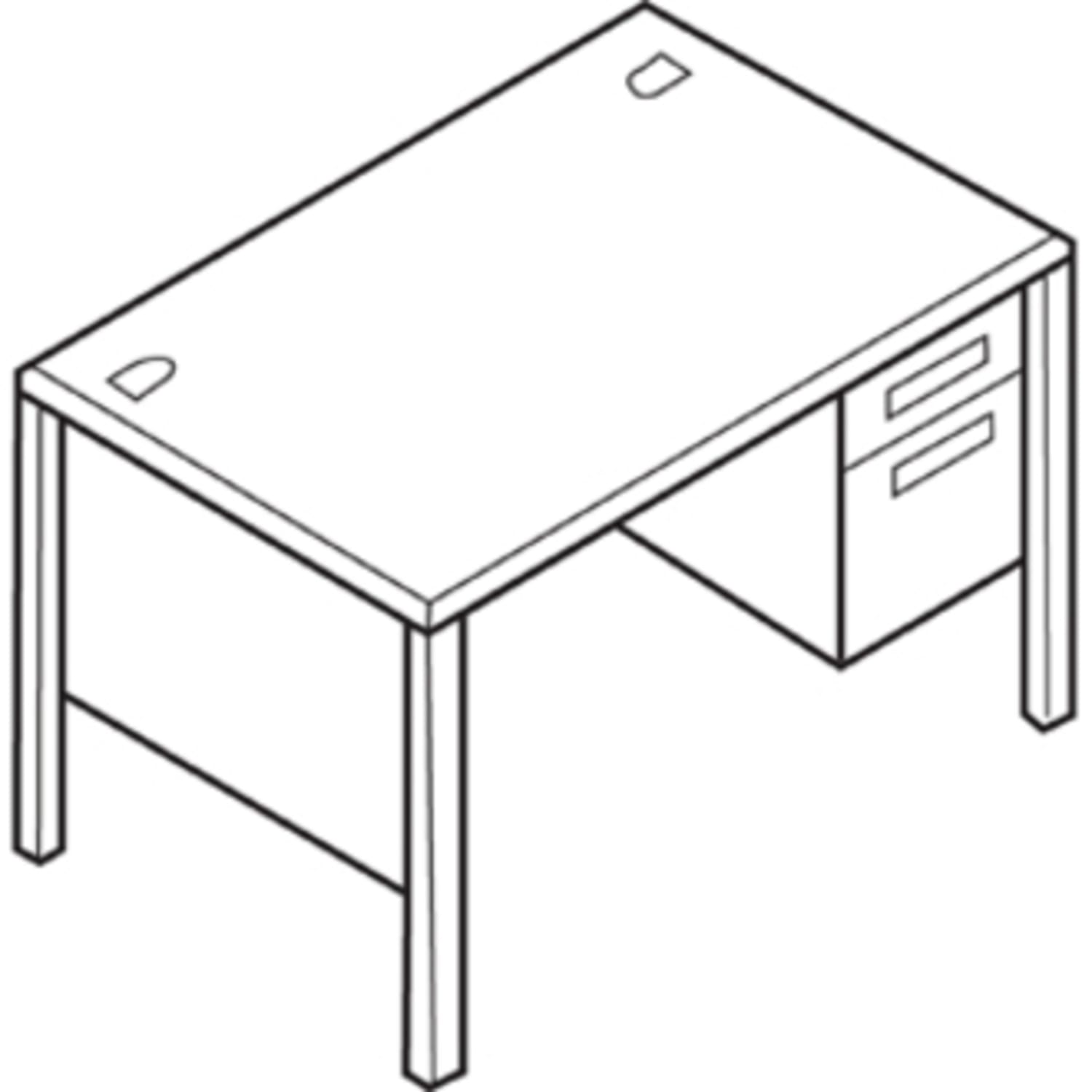 HON Metro Classic 48inW Single-Pedestal Computer Desk, Harvest/Putty - Image 6