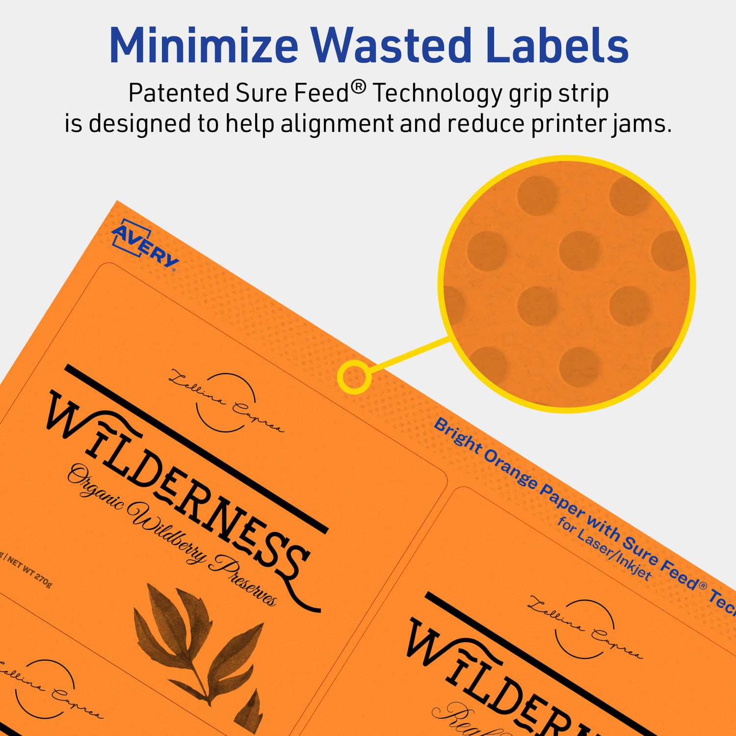 Avery Printable Labels With Sure Feed Technology, 94215-BOP10, Rectangle, 3-1/3in x 4in, Matte Bright Orange, Pack of 60 - Image 5