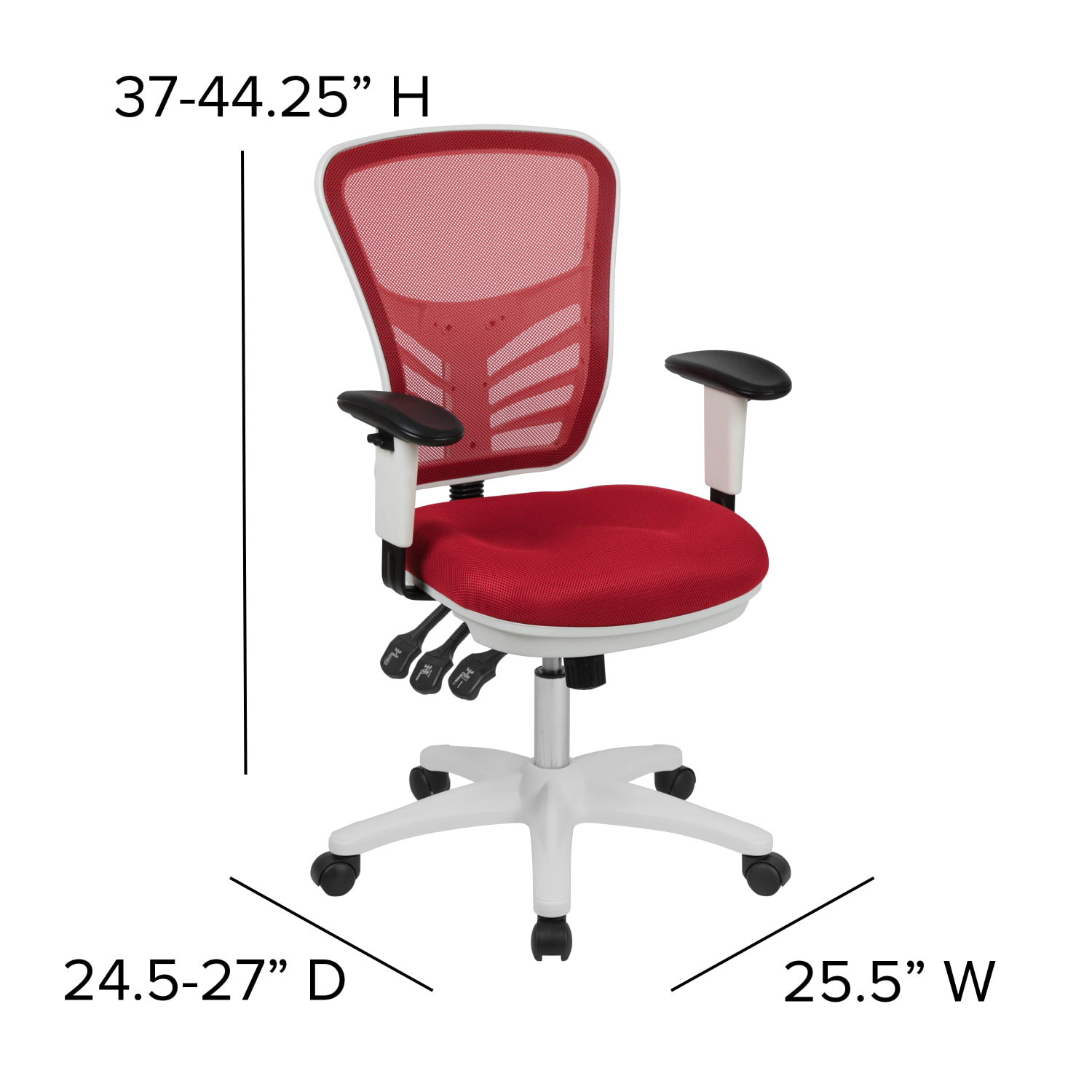 Flash Furniture Ergonomic Mesh Mid Back Executive Office Chair RedWhite PopularChairscom
