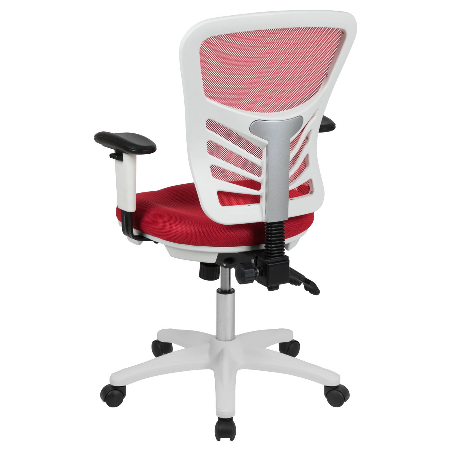 Flash Furniture Ergonomic Mesh Mid Back Executive Office Chair RedWhite PopularChairscom