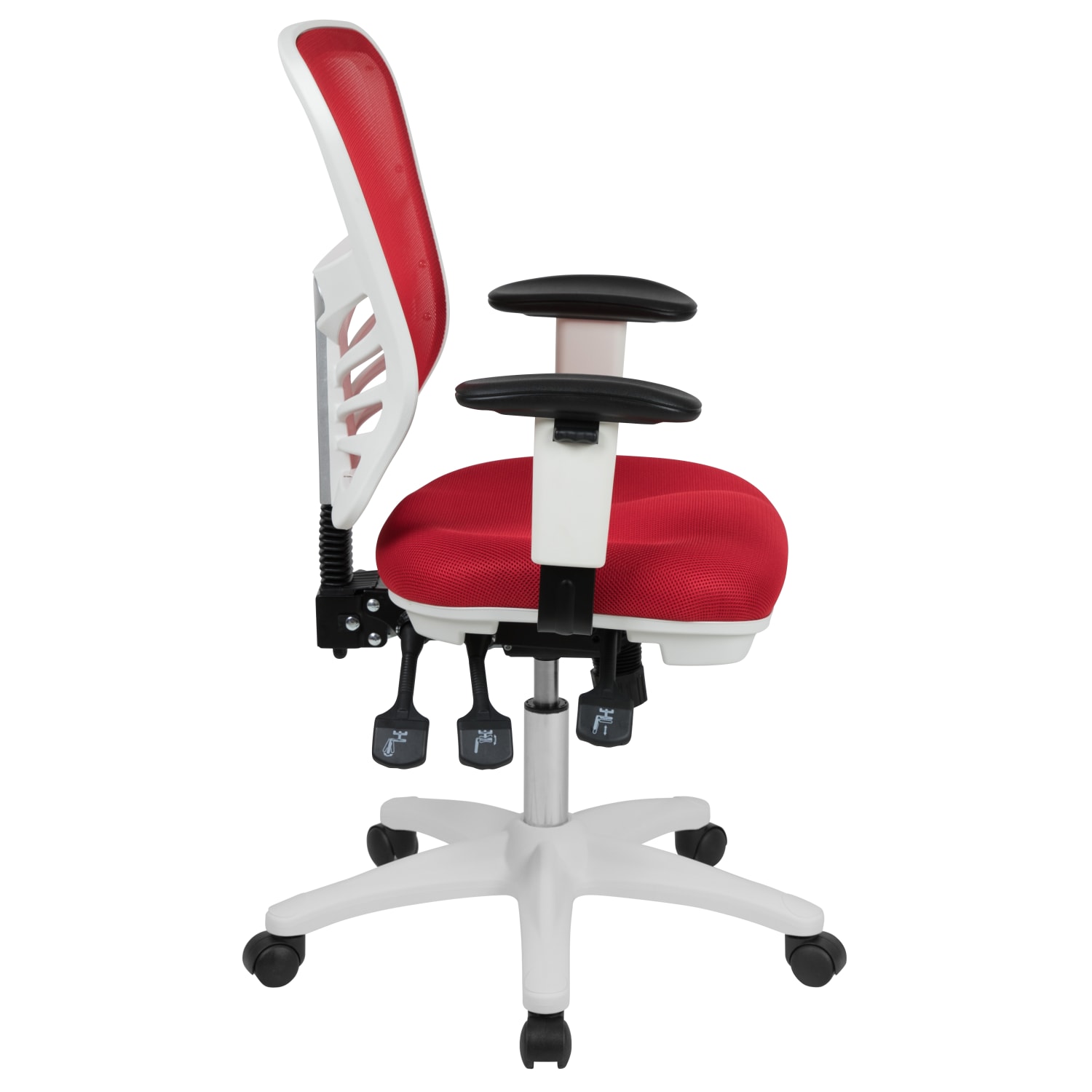 Flash Furniture Ergonomic Mesh Mid Back Executive Office Chair RedWhite PopularChairscom
