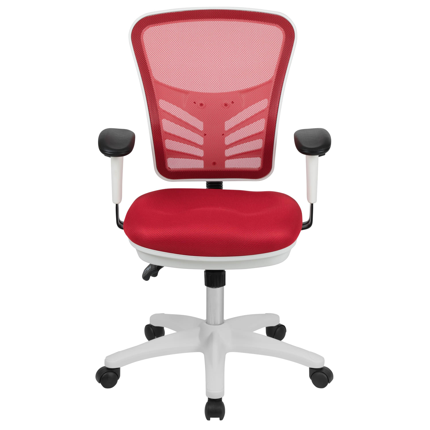 Flash Furniture Ergonomic Mesh Mid Back Executive Office Chair RedWhite PopularChairscom