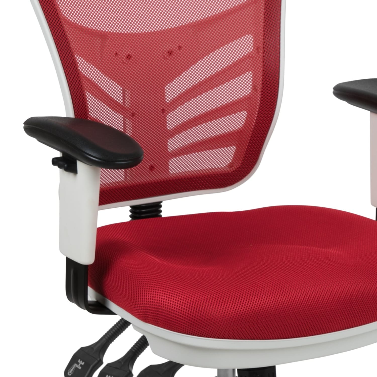 Flash Furniture Ergonomic Mesh Mid Back Executive Office Chair RedWhite PopularChairscom