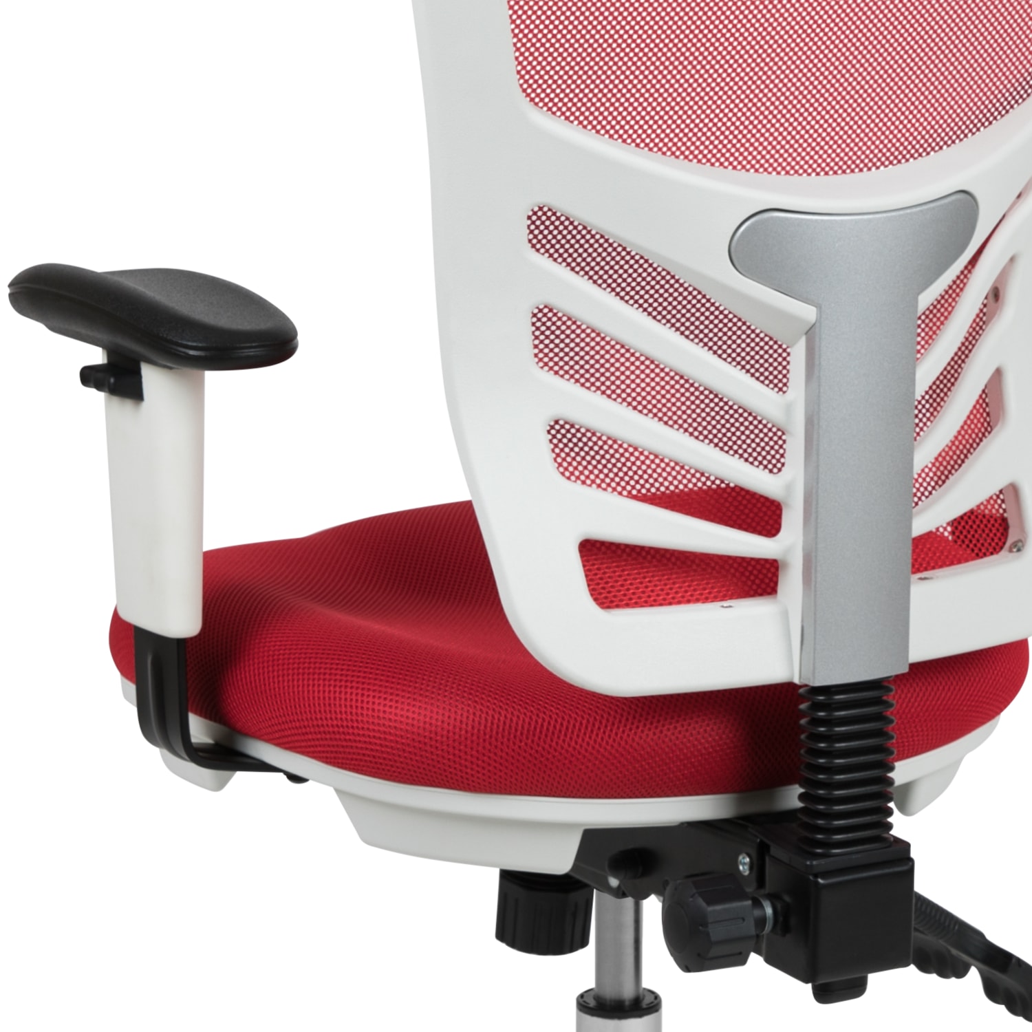 Flash Furniture Ergonomic Mesh Mid Back Executive Office Chair RedWhite PopularChairscom