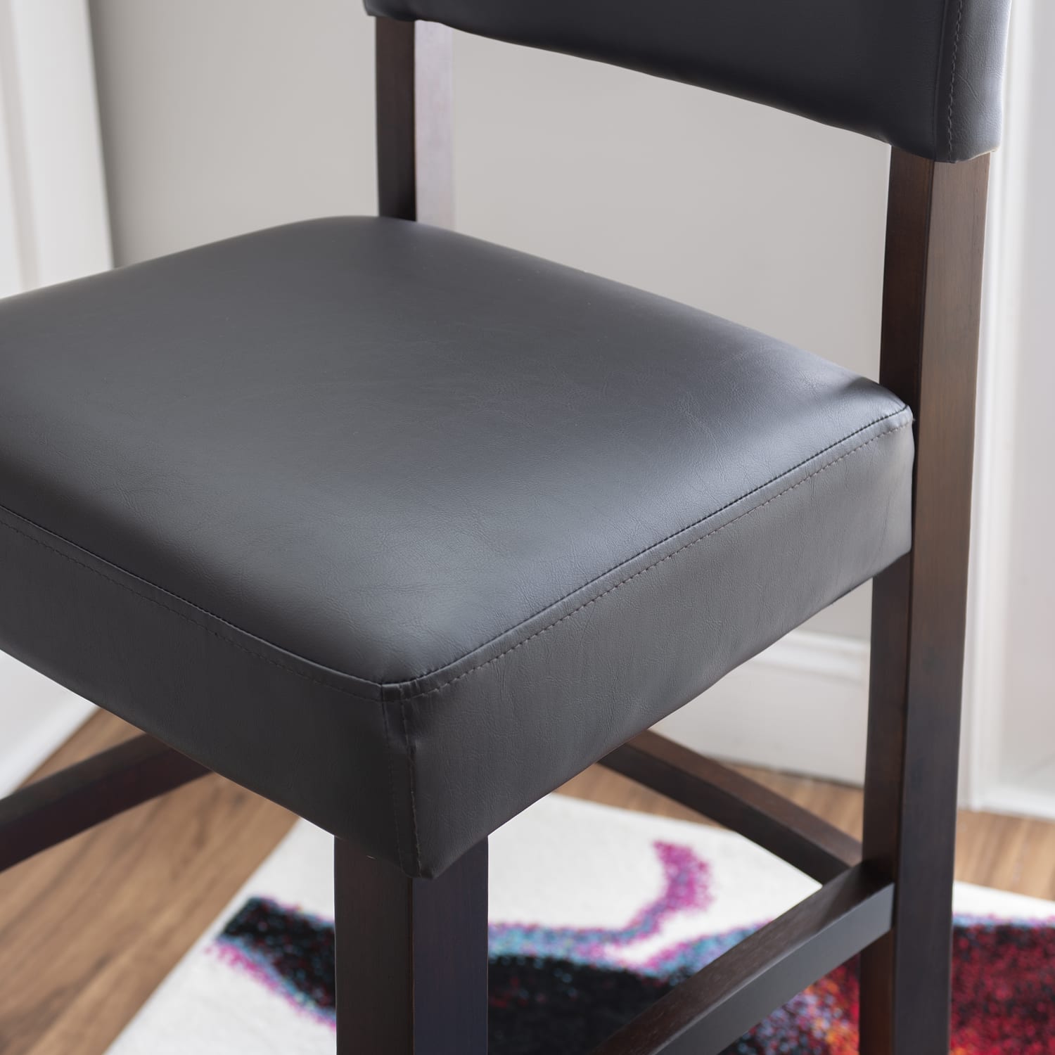 Linon Franklin Faux Leather Bar Stool EspressoDark Brown PopularChairscom