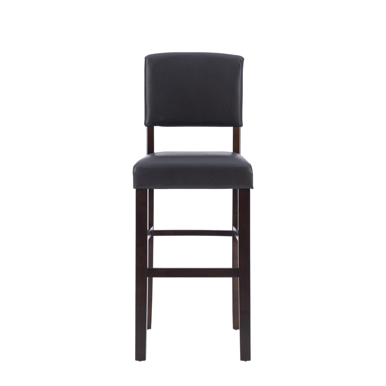 Linon Franklin Faux Leather Bar Stool EspressoDark Brown PopularChairscom