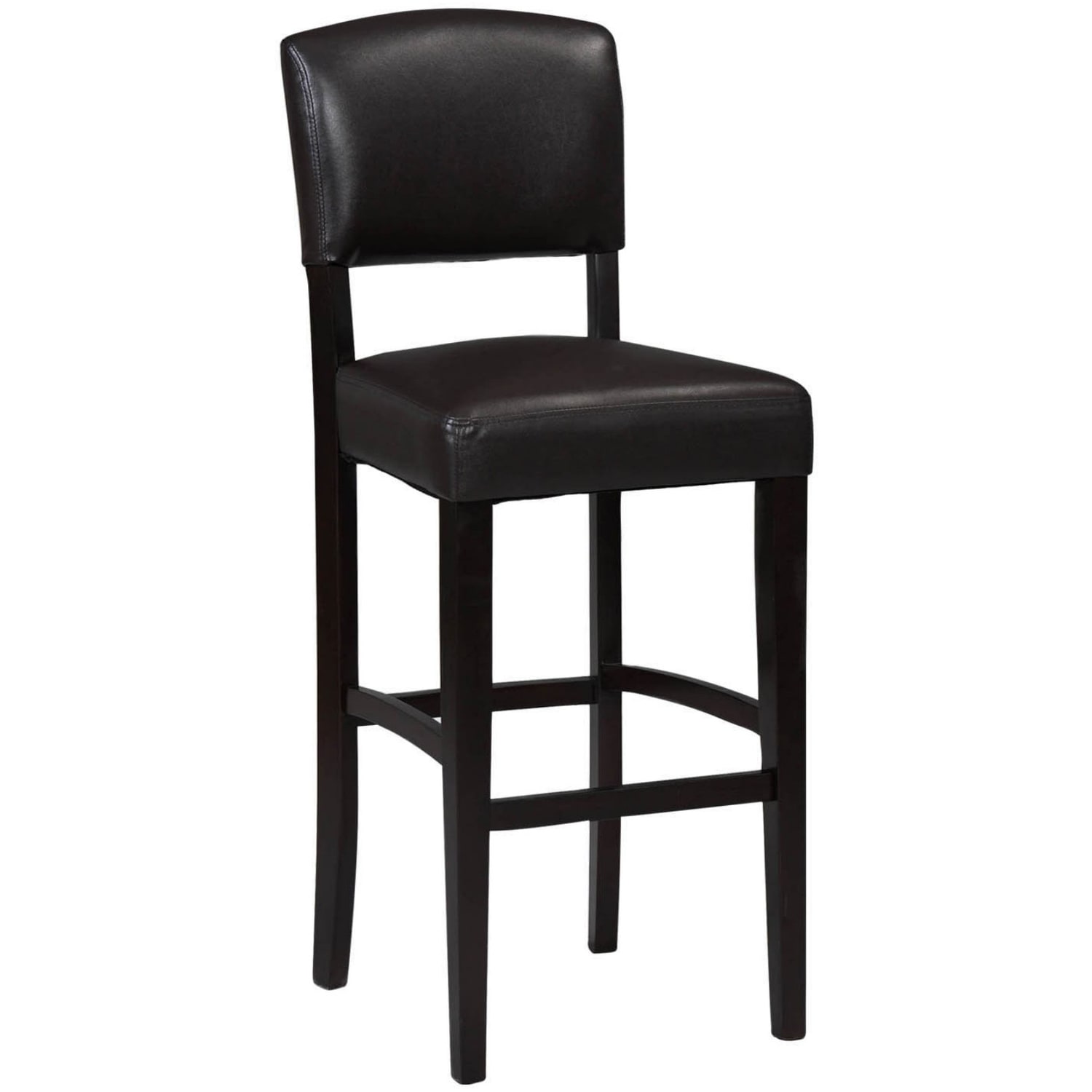 Linon Franklin Faux Leather Bar Stool EspressoDark Brown PopularChairscom