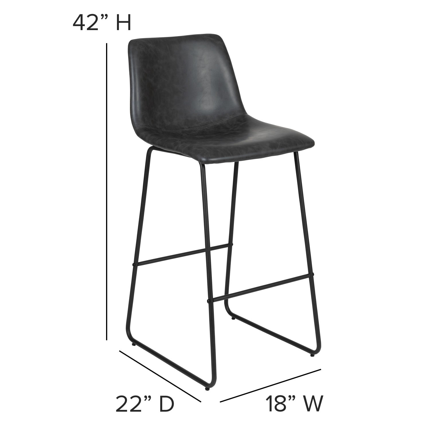Flash Furniture LeatherSoft Faux Leather 30in Bar Stools Set Of 2 Bar Stools GrayBlack PopularChairscom Flash Furniture LeatherSoft Faux Leather 30in Bar Stools Set Of 2 Bar Stools GrayBlack PopularChairscom