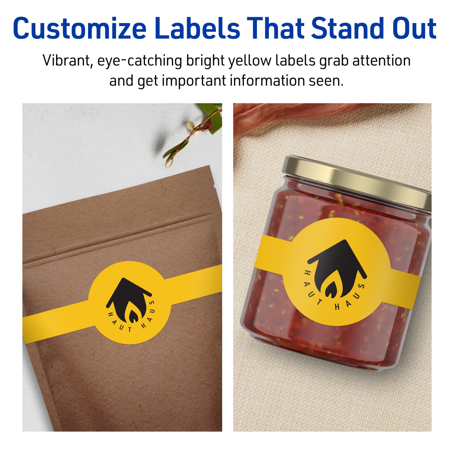 Avery Printable Labels With Sure Feed Technology, 94117-BYP80, Cigar, 2-3/8in x 8in, Matte Bright Yellow, Pack of 240 - Image 4
