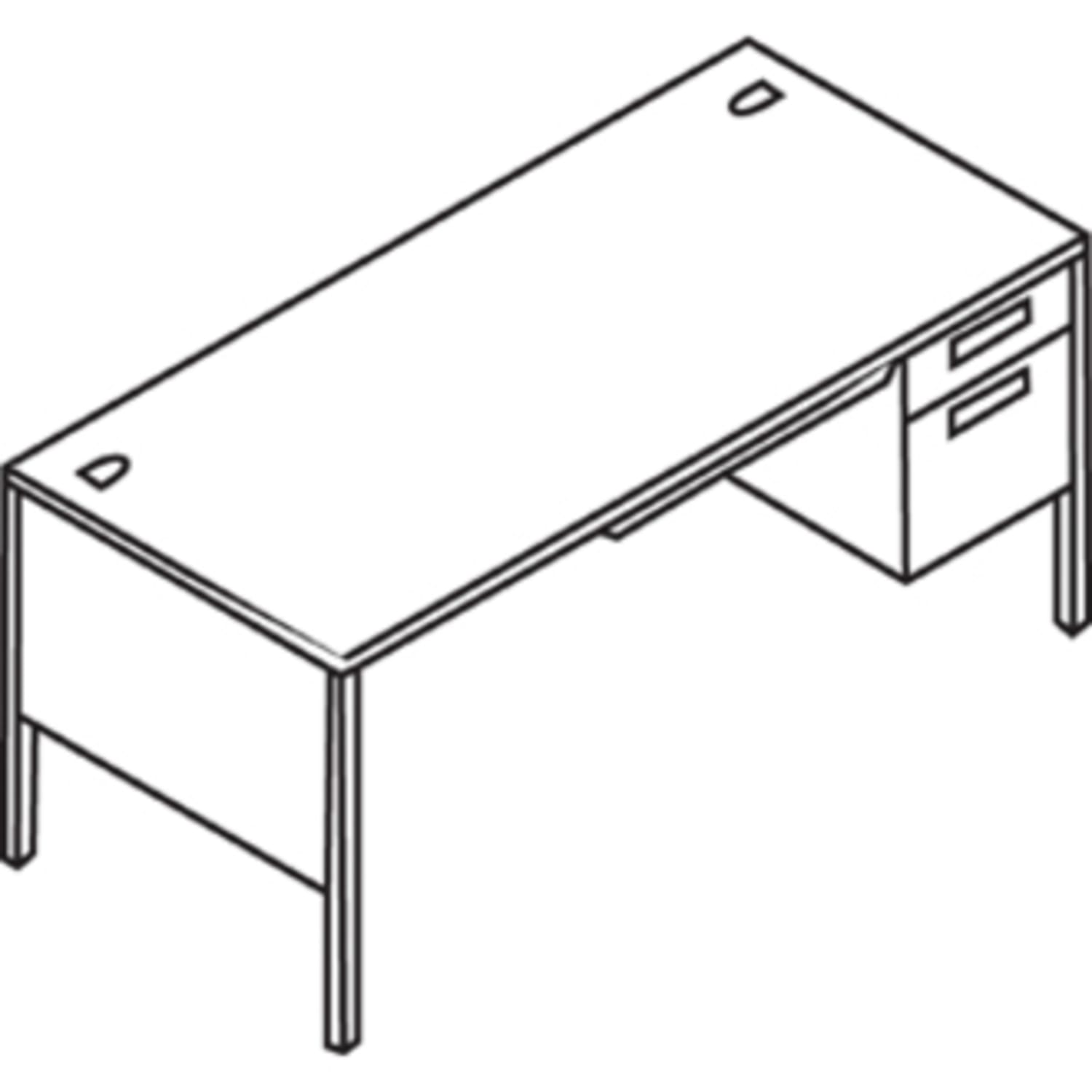 HON Metro Classic 66inW Right-Pedestal Computer Desk, Harvest/Putty - Image 6