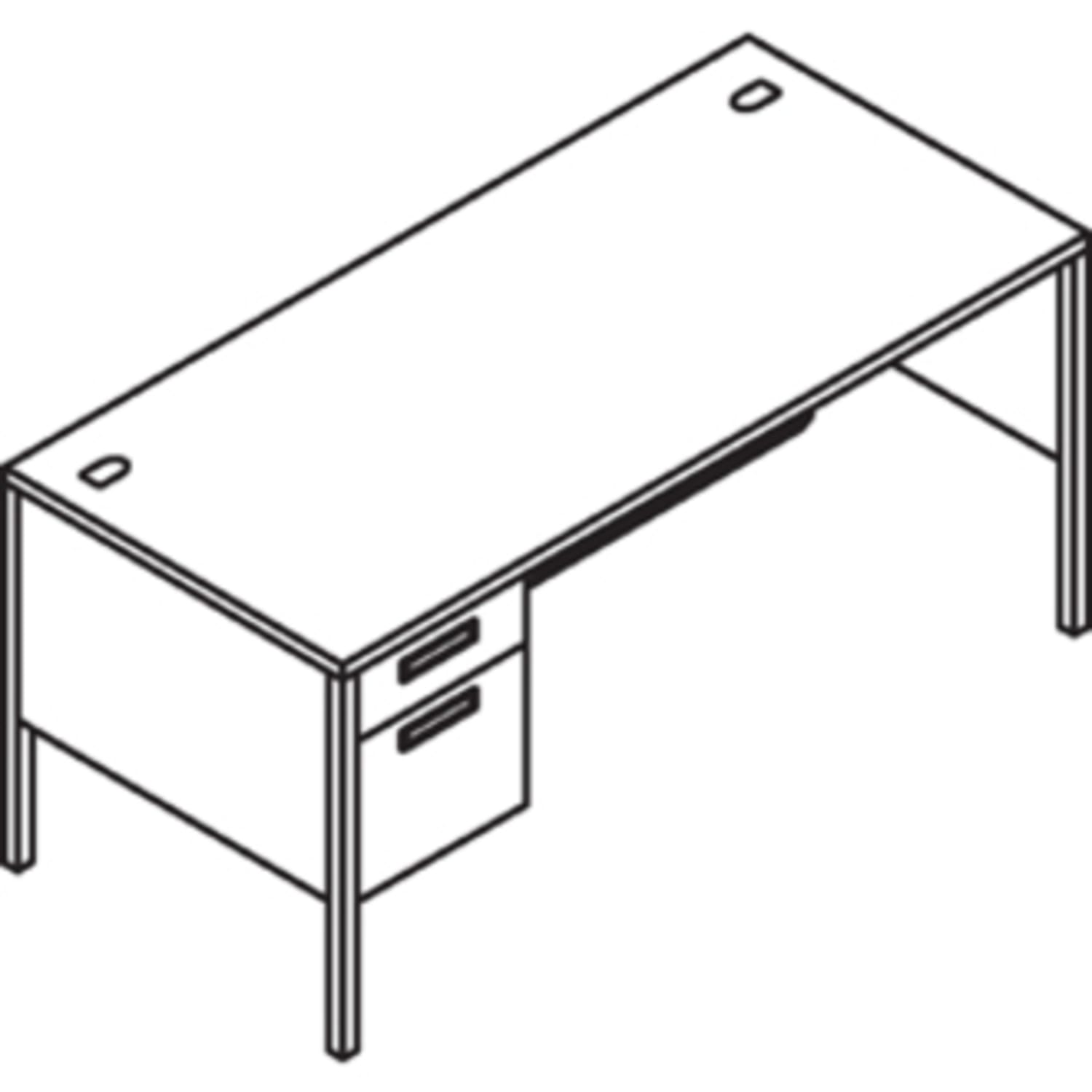 HON Metro Classic 66inW Left-Pedestal Computer Desk, Harvest/Putty - Image 6