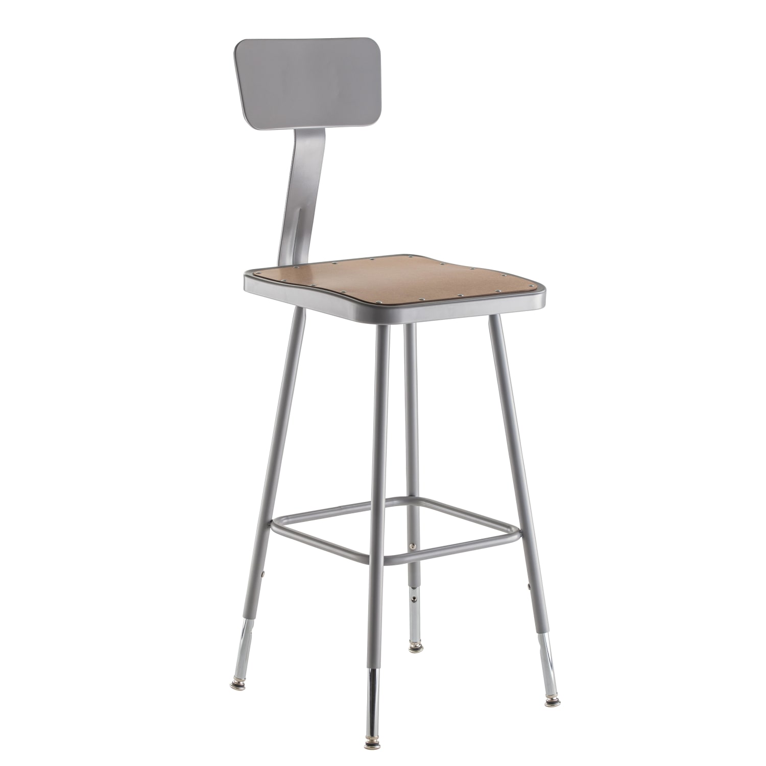 National Public Seating Hardboard Adjustable Height Task Stools With Backs 25inH 33inH GrayBrown Pack Of 2 Stools PopularChairscom