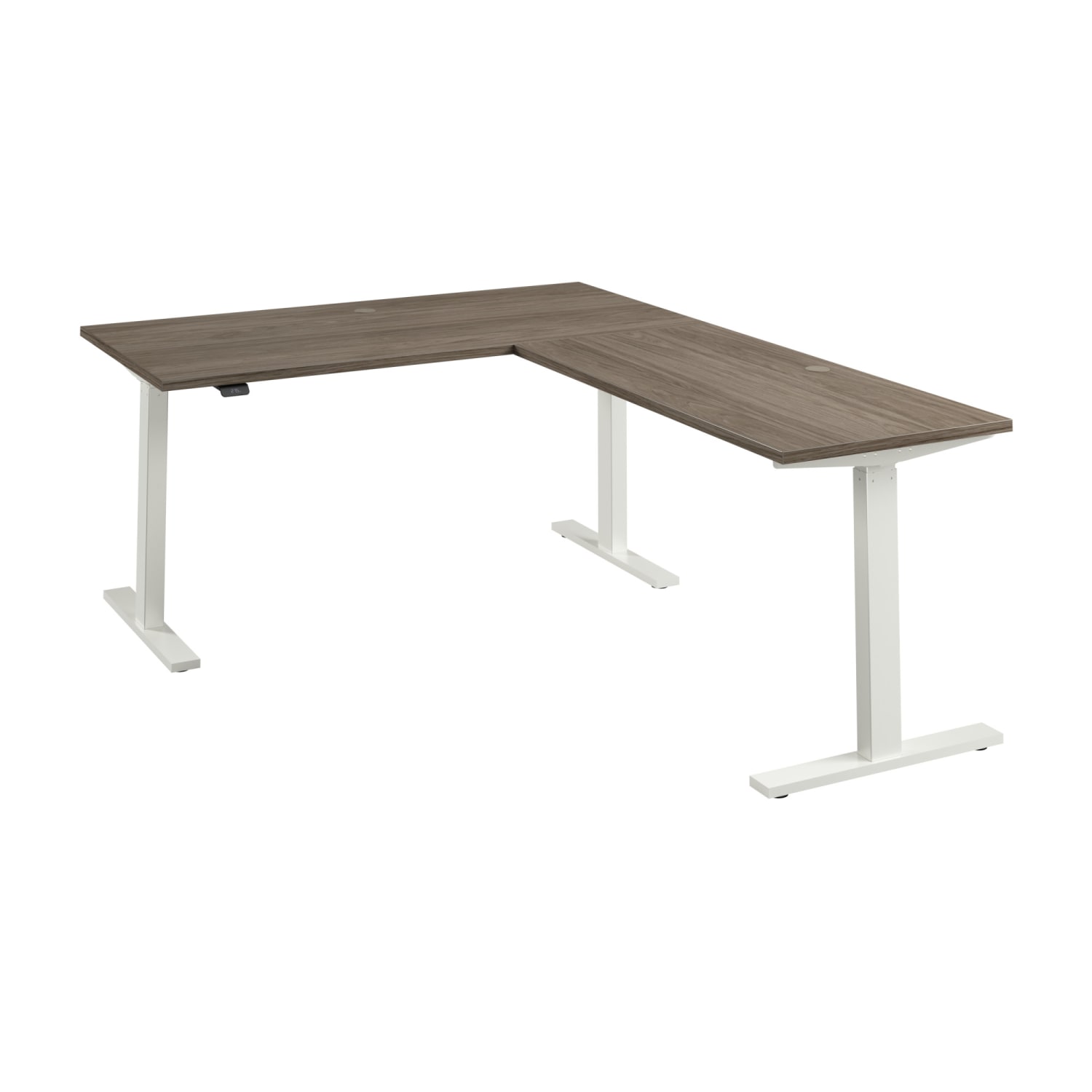 Bush Business Furniture Move 60 Series 60inW Height Adjustable L Shaped Standing Desk, Modern Hickory/White Powder Coat, Standard Delivery - Image 6