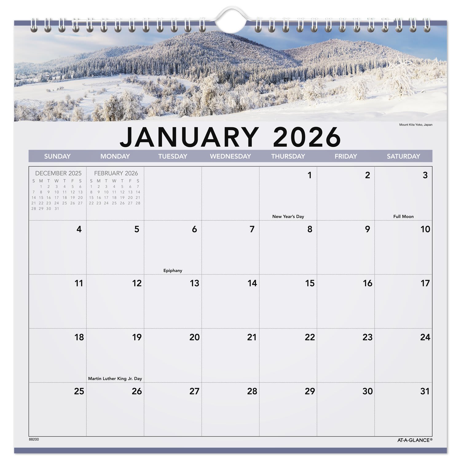 AT-A-GLANCE 2026 Landscape Monthly Wall Calendar, Medium, 12in x 12in